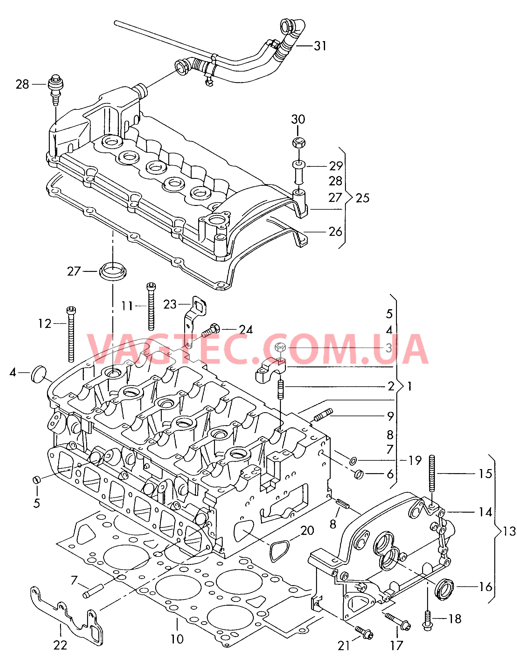 Головка блока цилиндров Крышка ГБЦ  для VOLKSWAGEN Transporter 2003-2