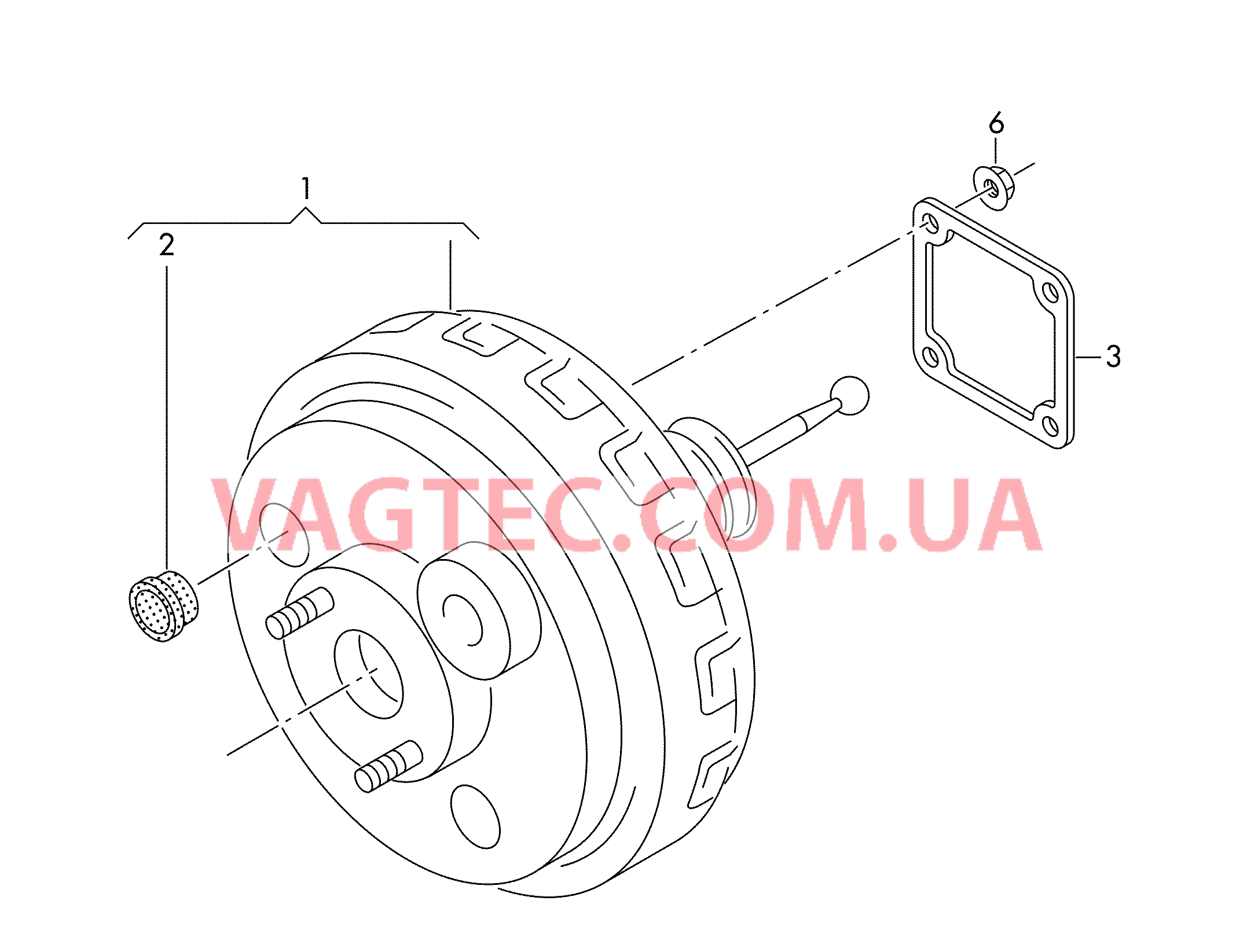 Усилитель тормозного привода  для VOLKSWAGEN Transporter 2010-2