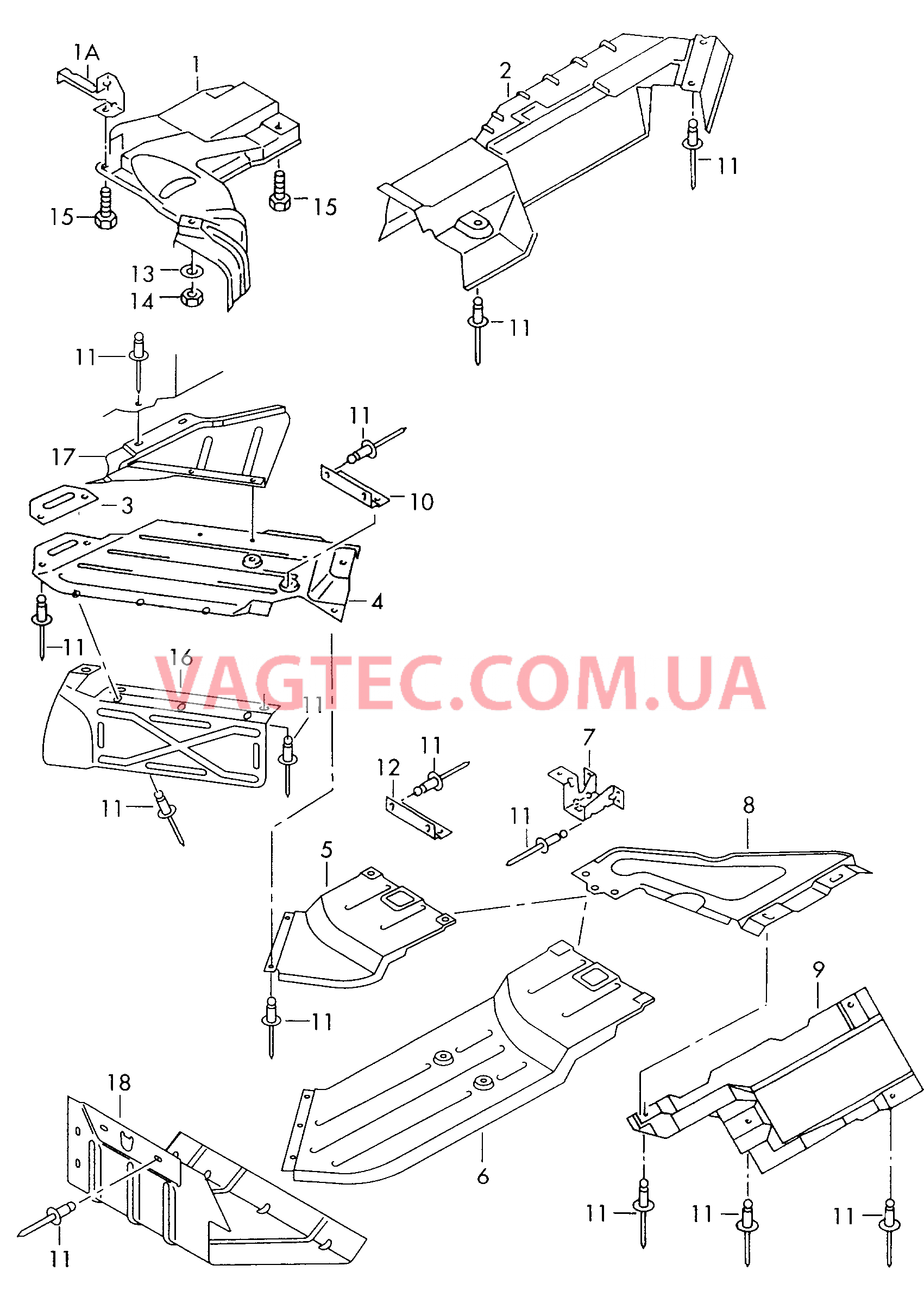 Экранирующая панель Cистема выпуска ОГ  для VOLKSWAGEN Transporter 2003