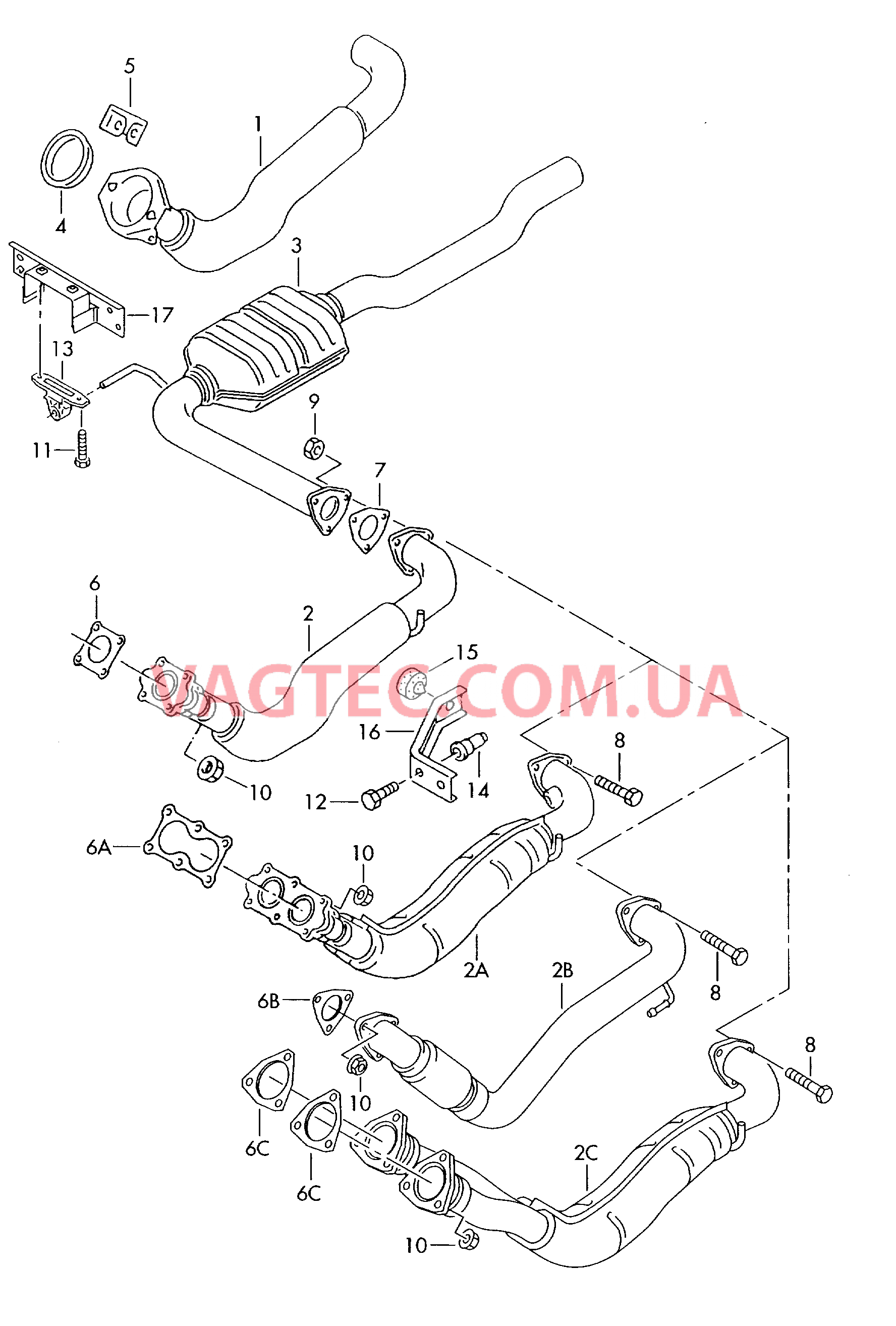 Выпускная труба Нейтрализатор  для VOLKSWAGEN Transporter 2004