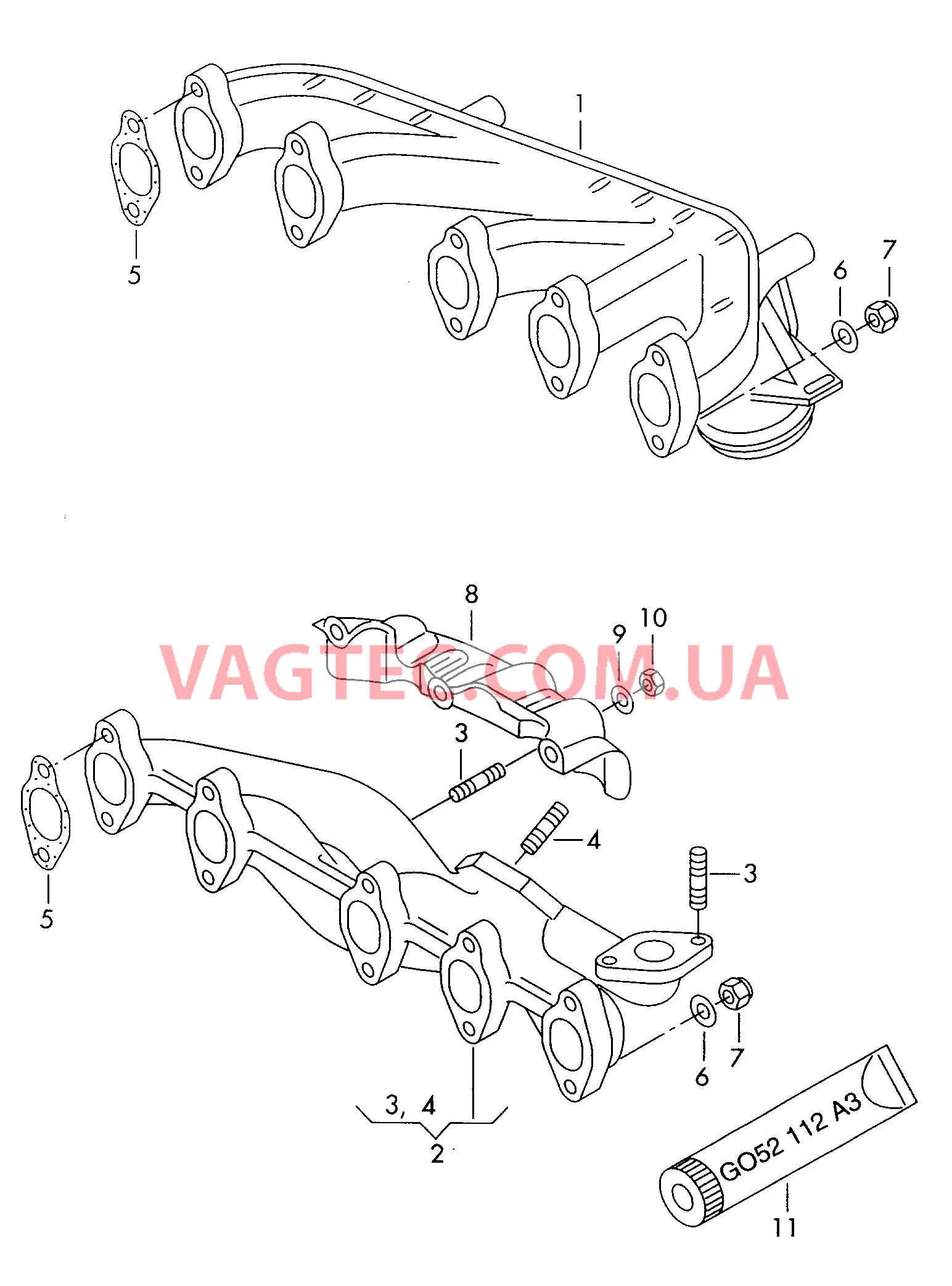 Выпускной коллектор  для VOLKSWAGEN Transporter 2000