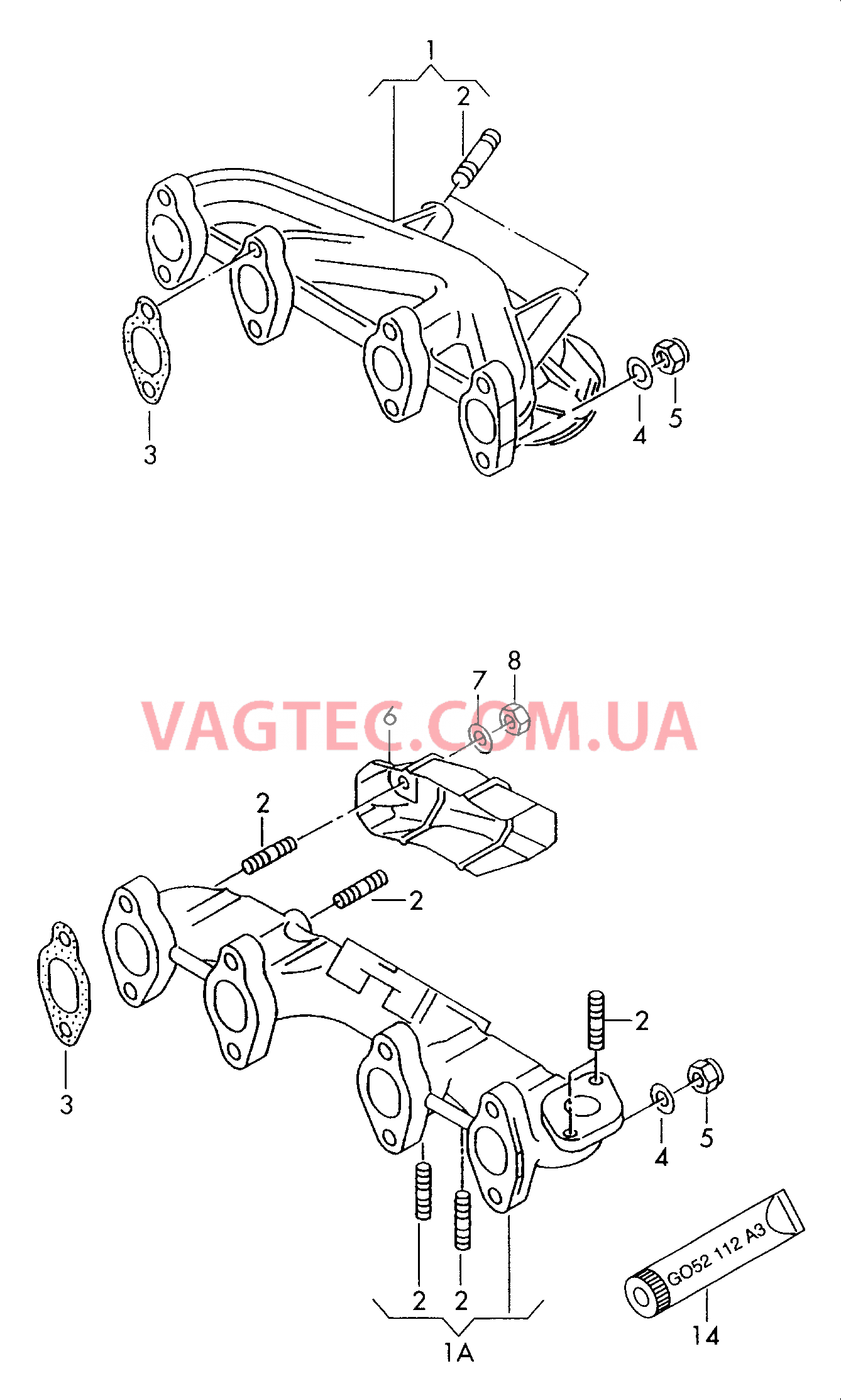 Выпускной коллектор  для VOLKSWAGEN Transporter 2000