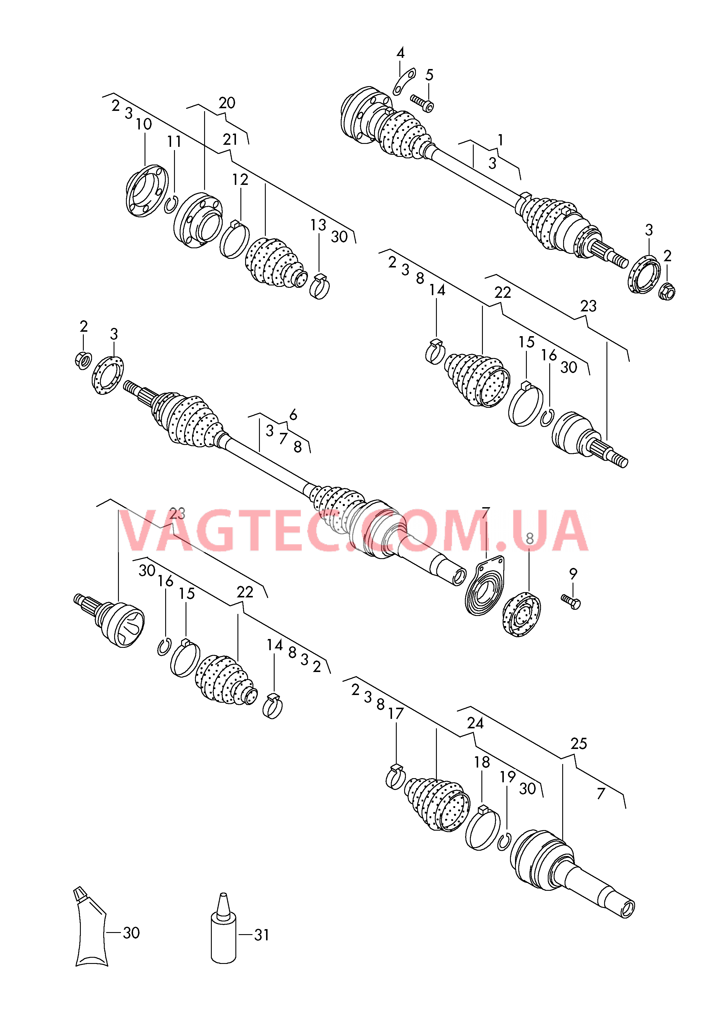 Приводной вал для 5-ступ. механической КП  для VOLKSWAGEN Transporter 2015-1