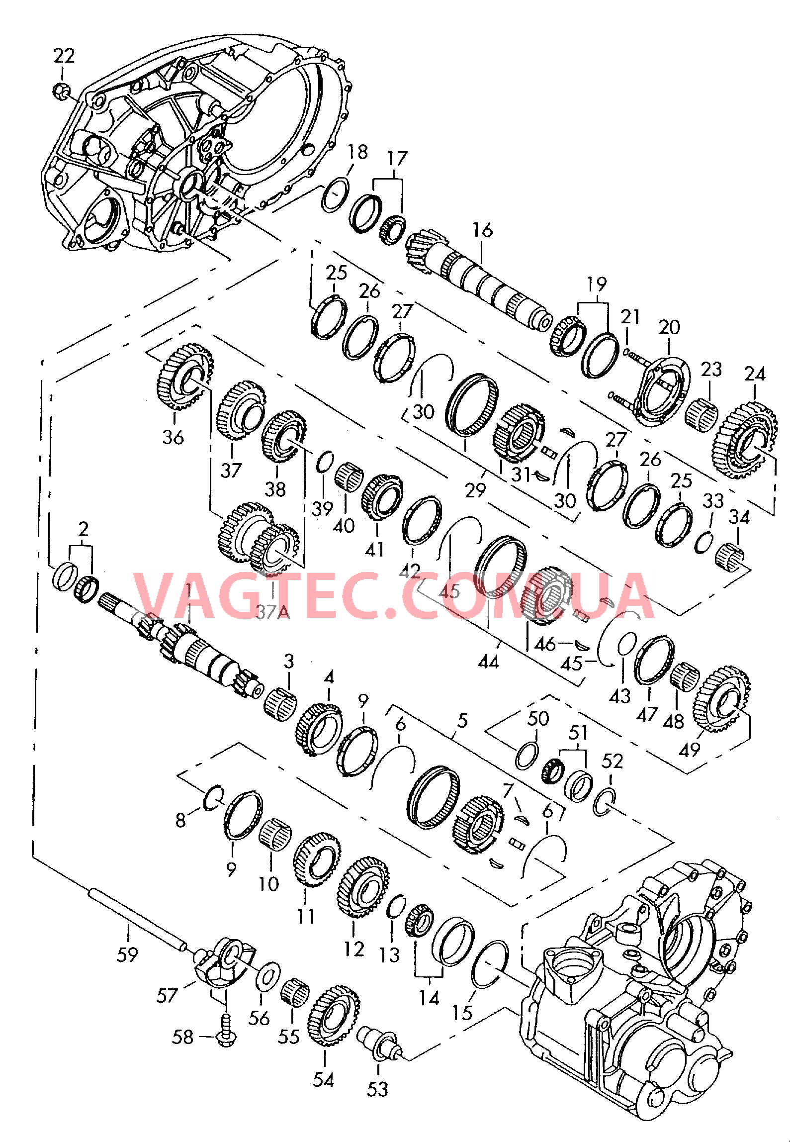 КолEса и валы для 5-ступ. механической КП  для VOLKSWAGEN Transporter 2004