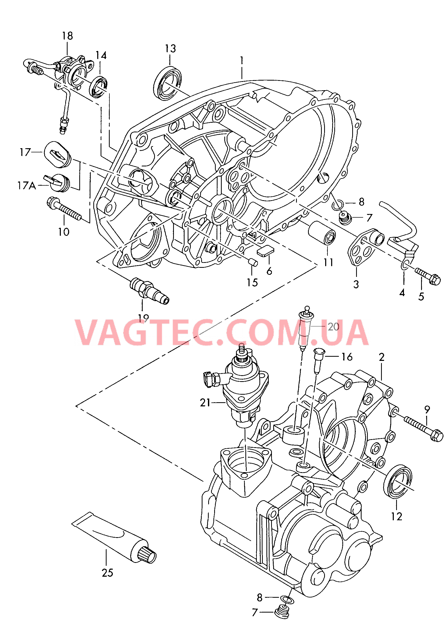 Картер коробки передач для 5-ступ. механической КП  для VOLKSWAGEN Transporter 2004