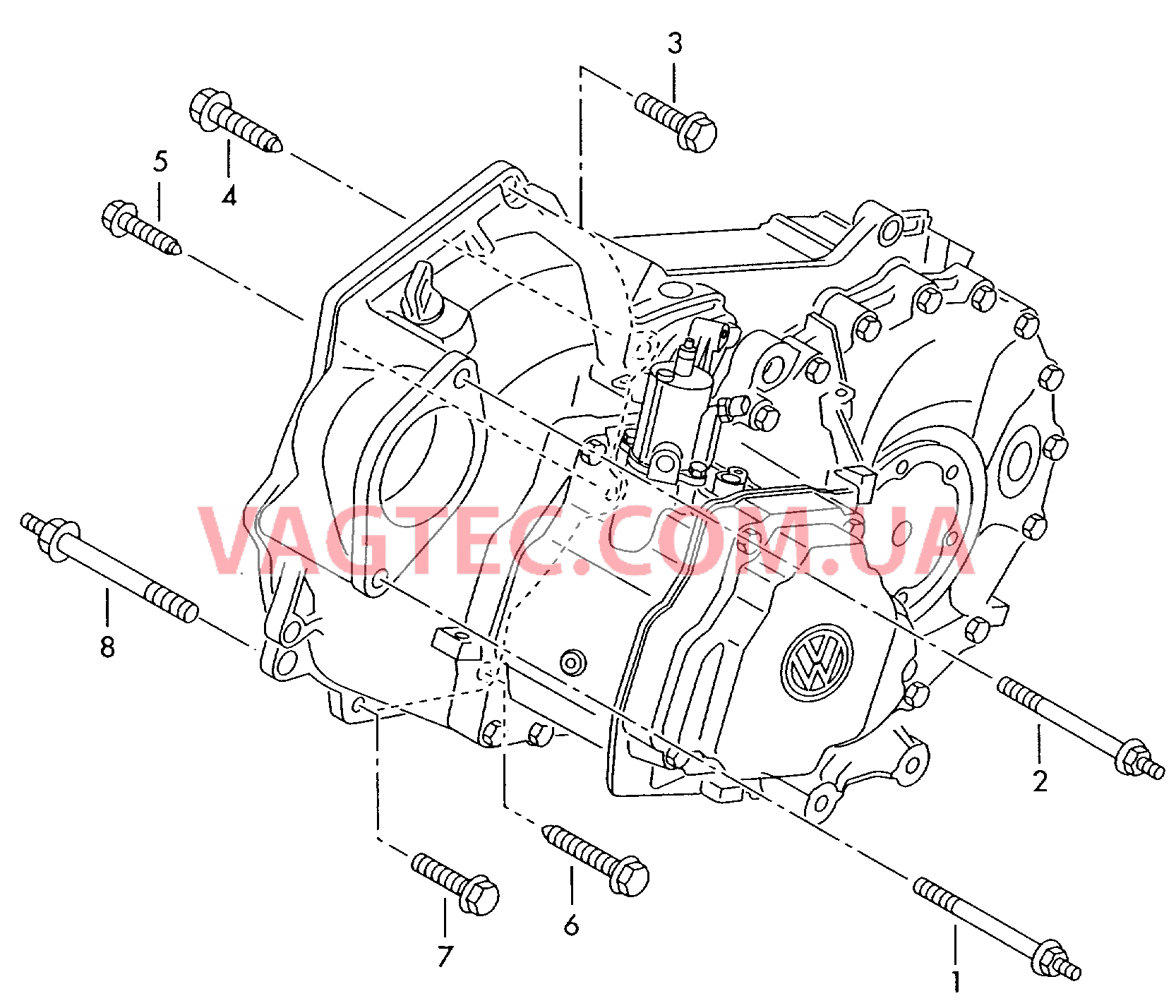 Детали крепления для двигателя и КП  5-ступенч. коробка передач  для VOLKSWAGEN Transporter 2005
