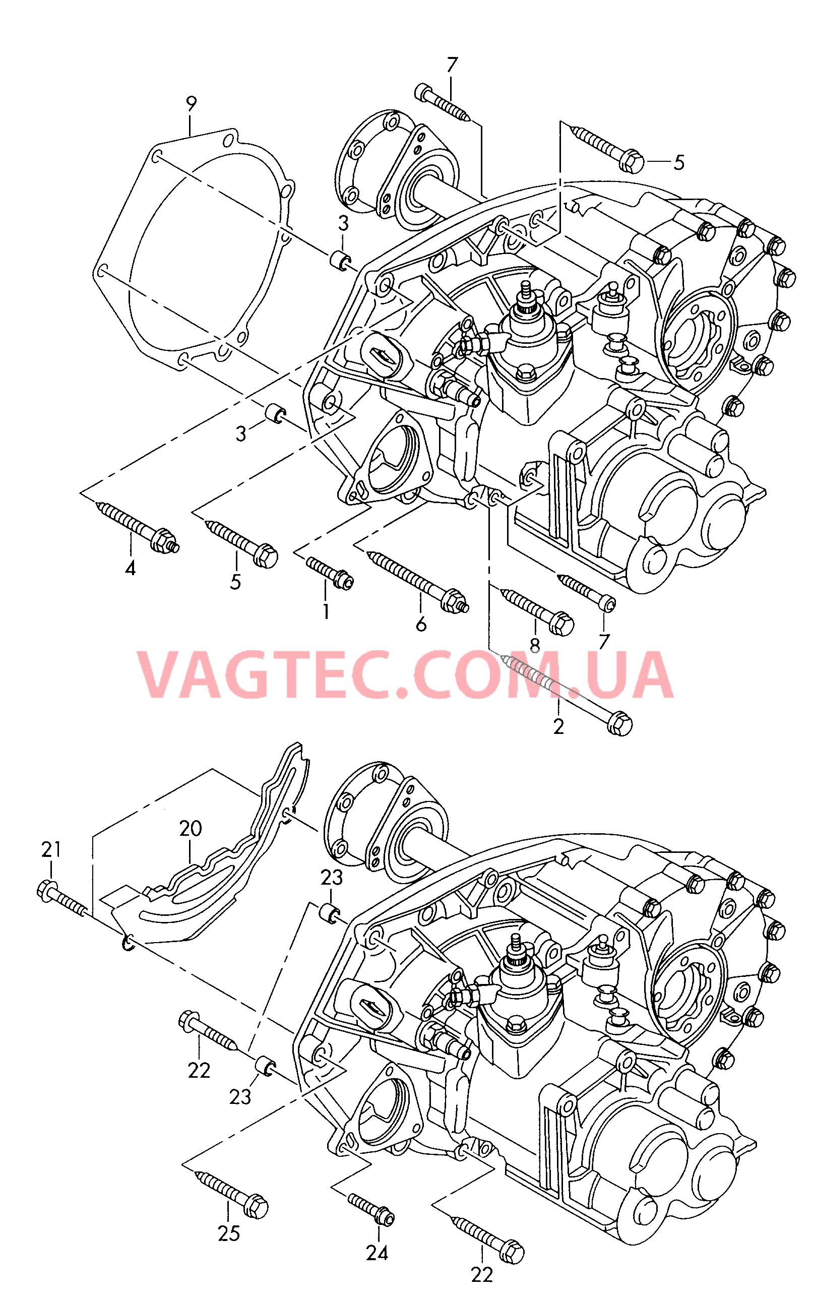 Детали крепления для двигателя и КП  для 5-ступ. механической КП  для VOLKSWAGEN Transporter 2002