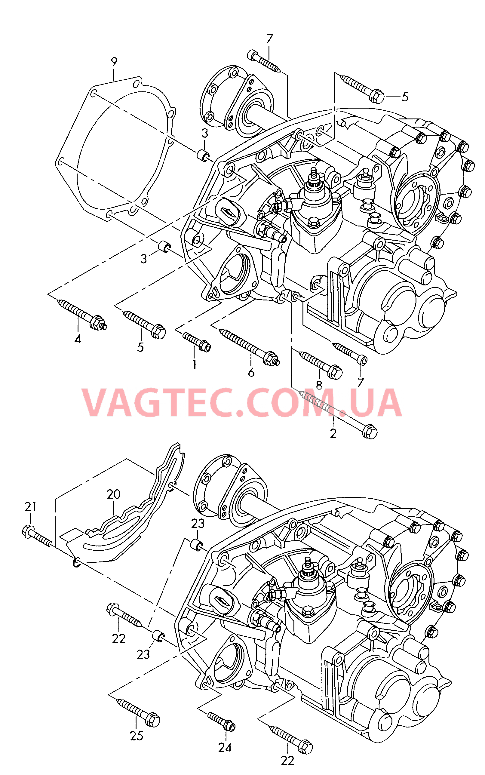 Детали крепления для двигателя и КП  для 5-ступ. механической КП  для VOLKSWAGEN Transporter 2001