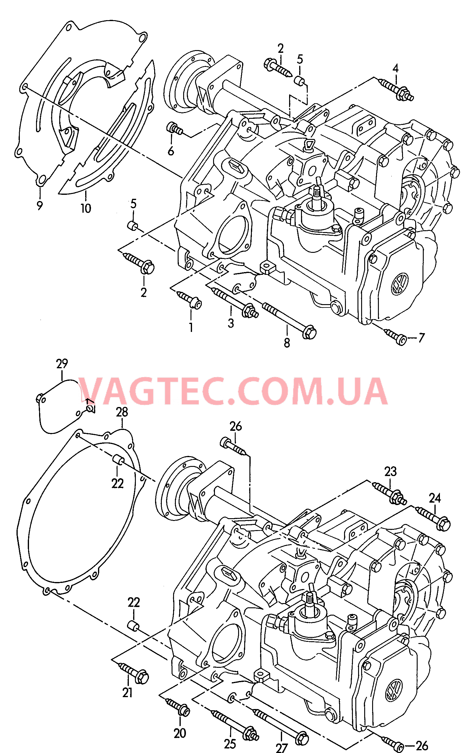 Детали крепления для двигателя и КП  для 5-ступ. механической КП  для VOLKSWAGEN Transporter 2003