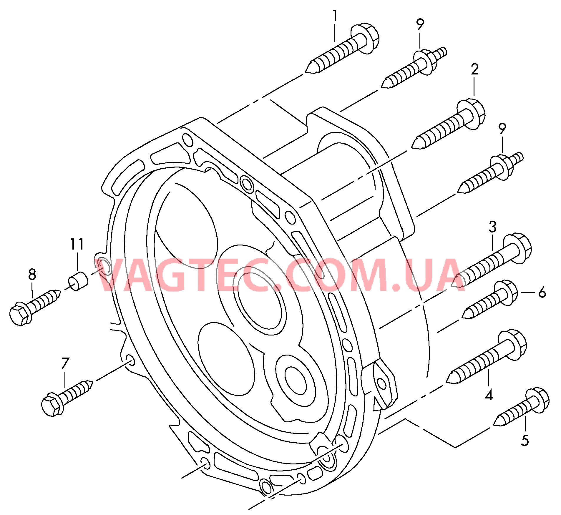 Детали крепления для двигателя и КП  7-ступ. КП DSG для полного привода  для VOLKSWAGEN Transporter 2018-1