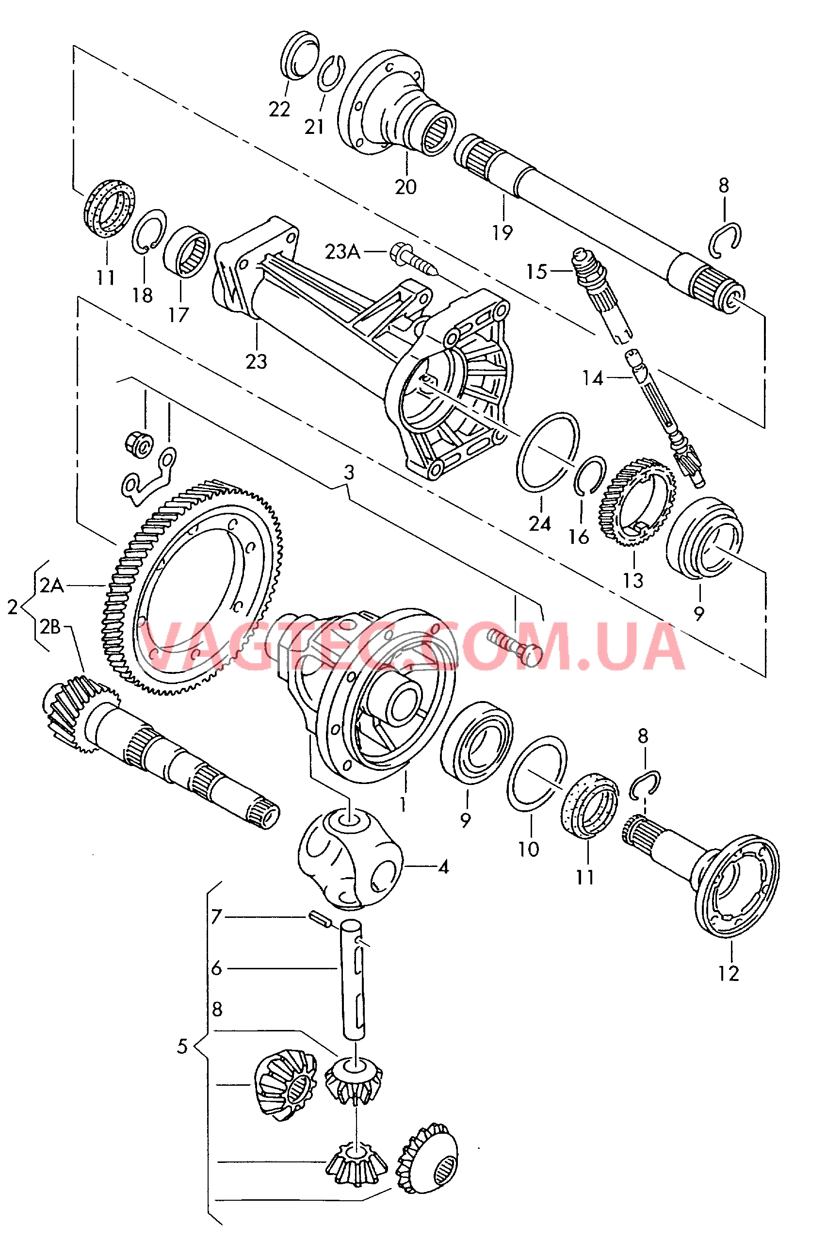 Дифференциал Агрегат, приводной для механической КП  для VOLKSWAGEN Transporter 2002