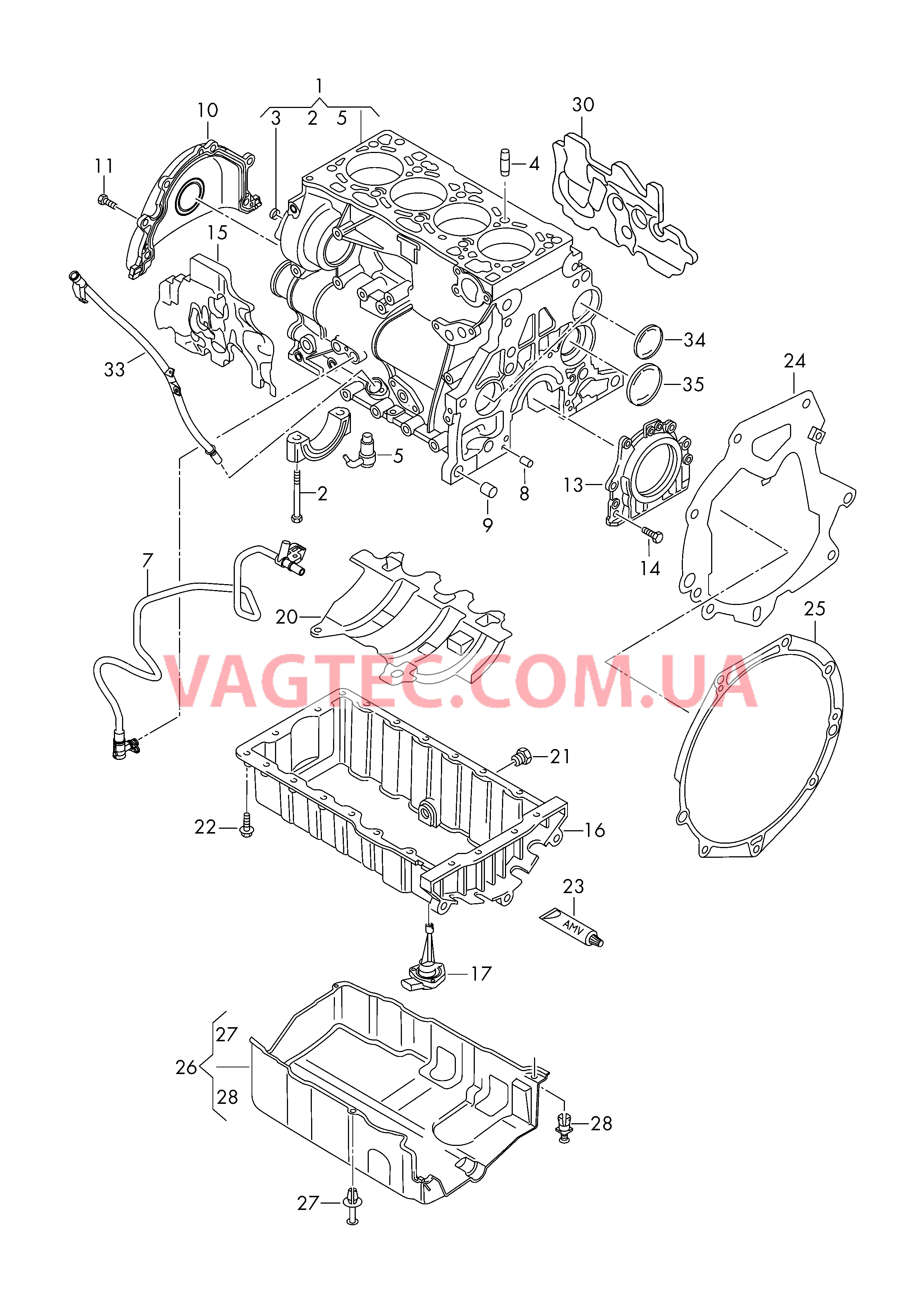 Блок цилиндров Масляный поддон  для VOLKSWAGEN Transporter 2017-1