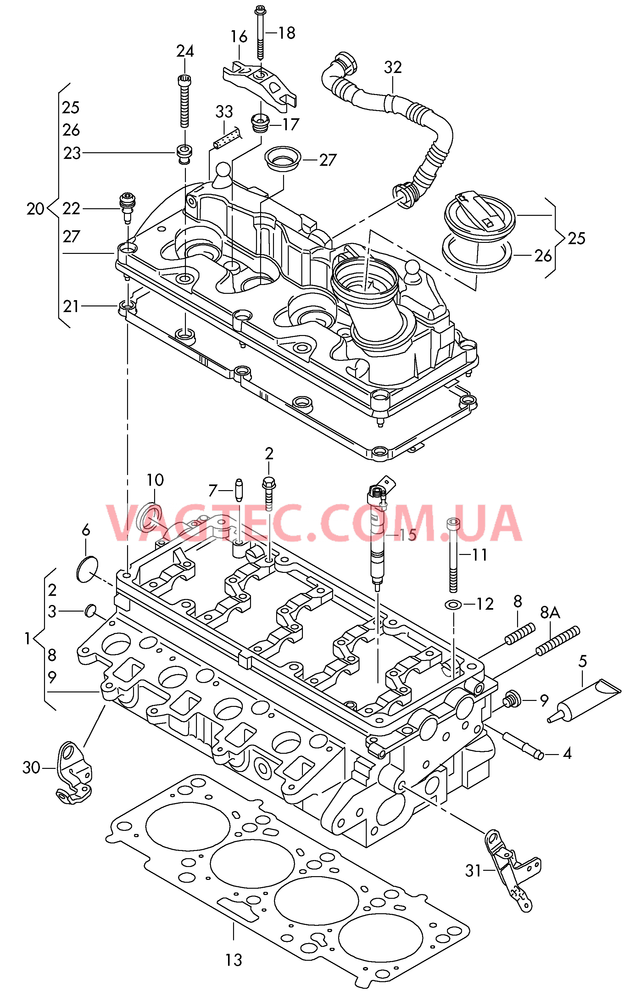 Головка блока цилиндров Крышка ГБЦ  для VOLKSWAGEN Transporter 2014