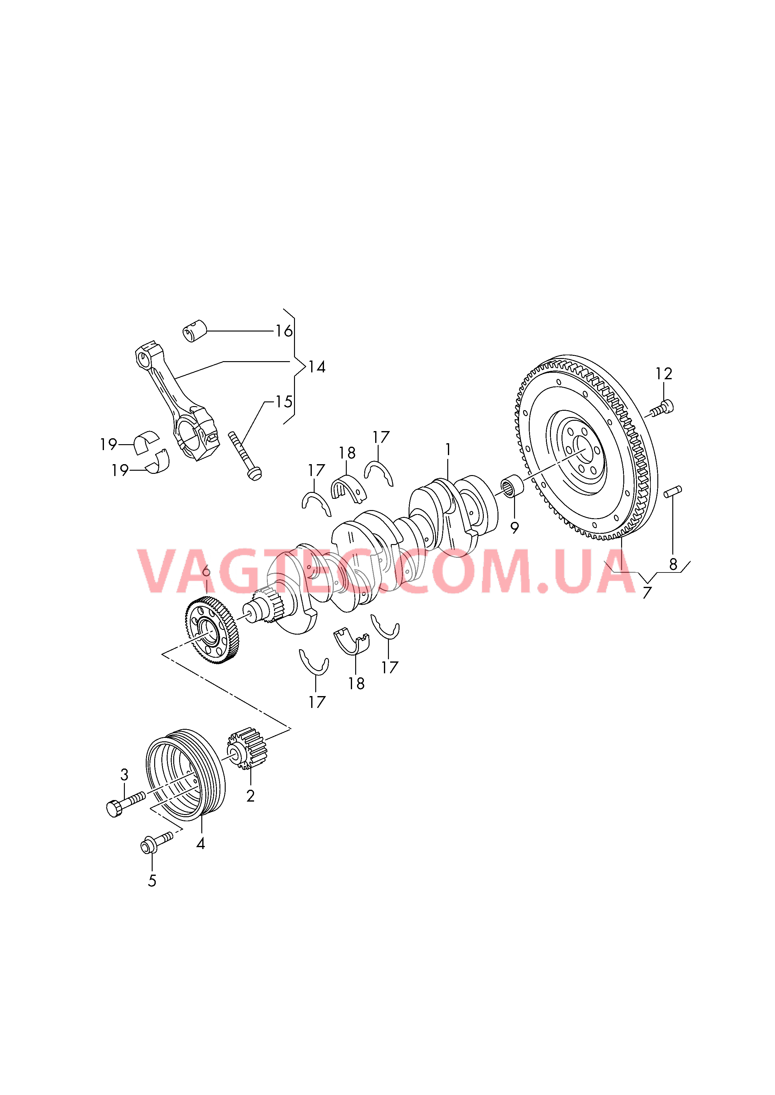 Коленчатый вал Шатун Опора  для VOLKSWAGEN Transporter 2016-1