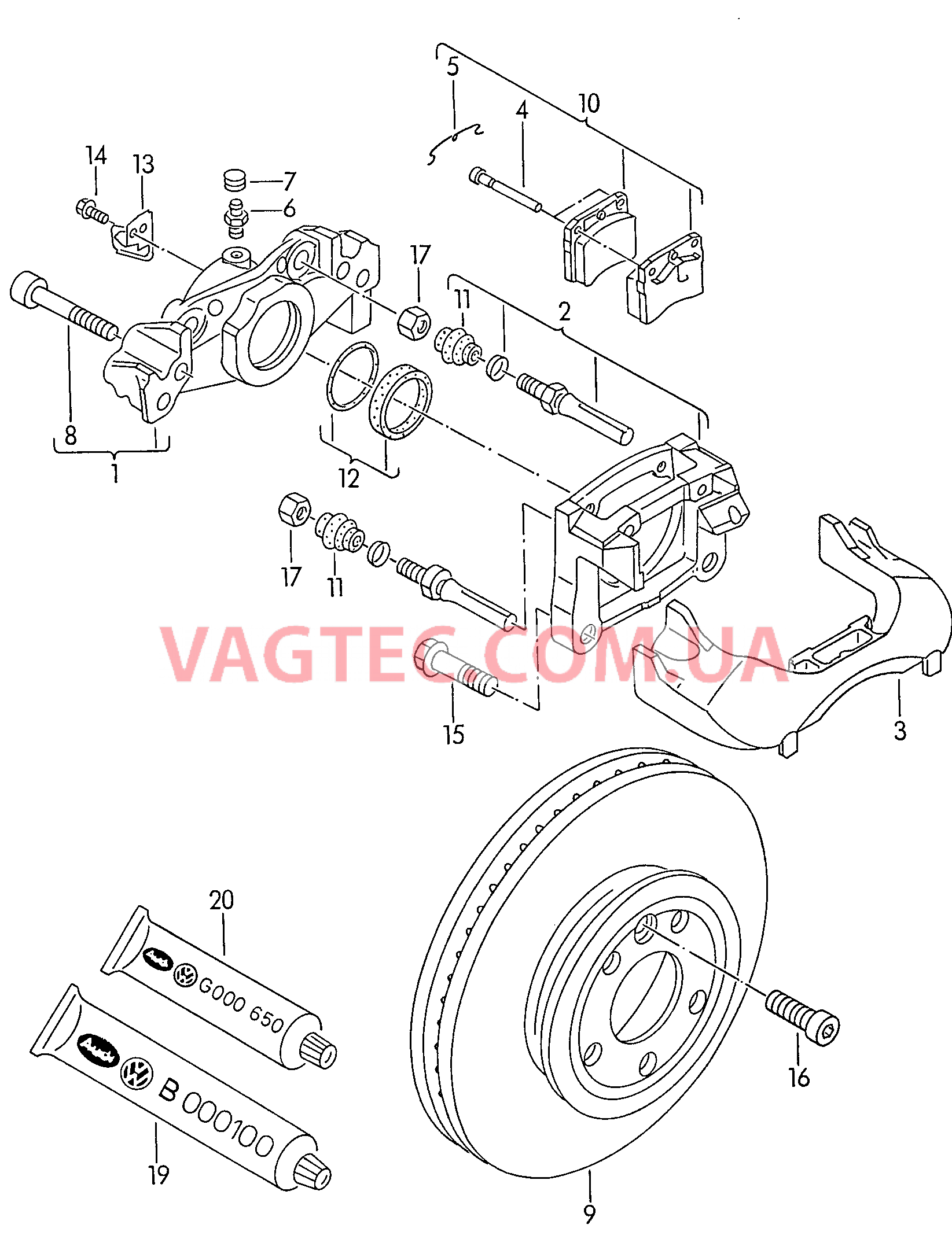 Тормоза с рамоч. суппортом Тормозной диск (вентилир.)  для VOLKSWAGEN Transporter 2001
