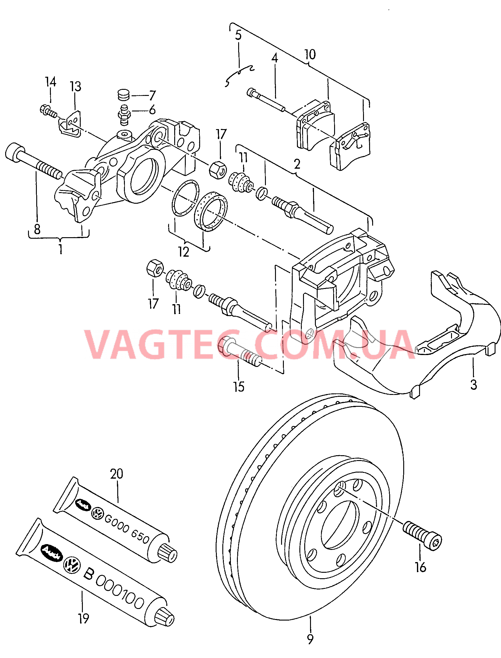 Тормоза с рамоч. суппортом Тормозной диск (вентилир.)  для VOLKSWAGEN Transporter 2004