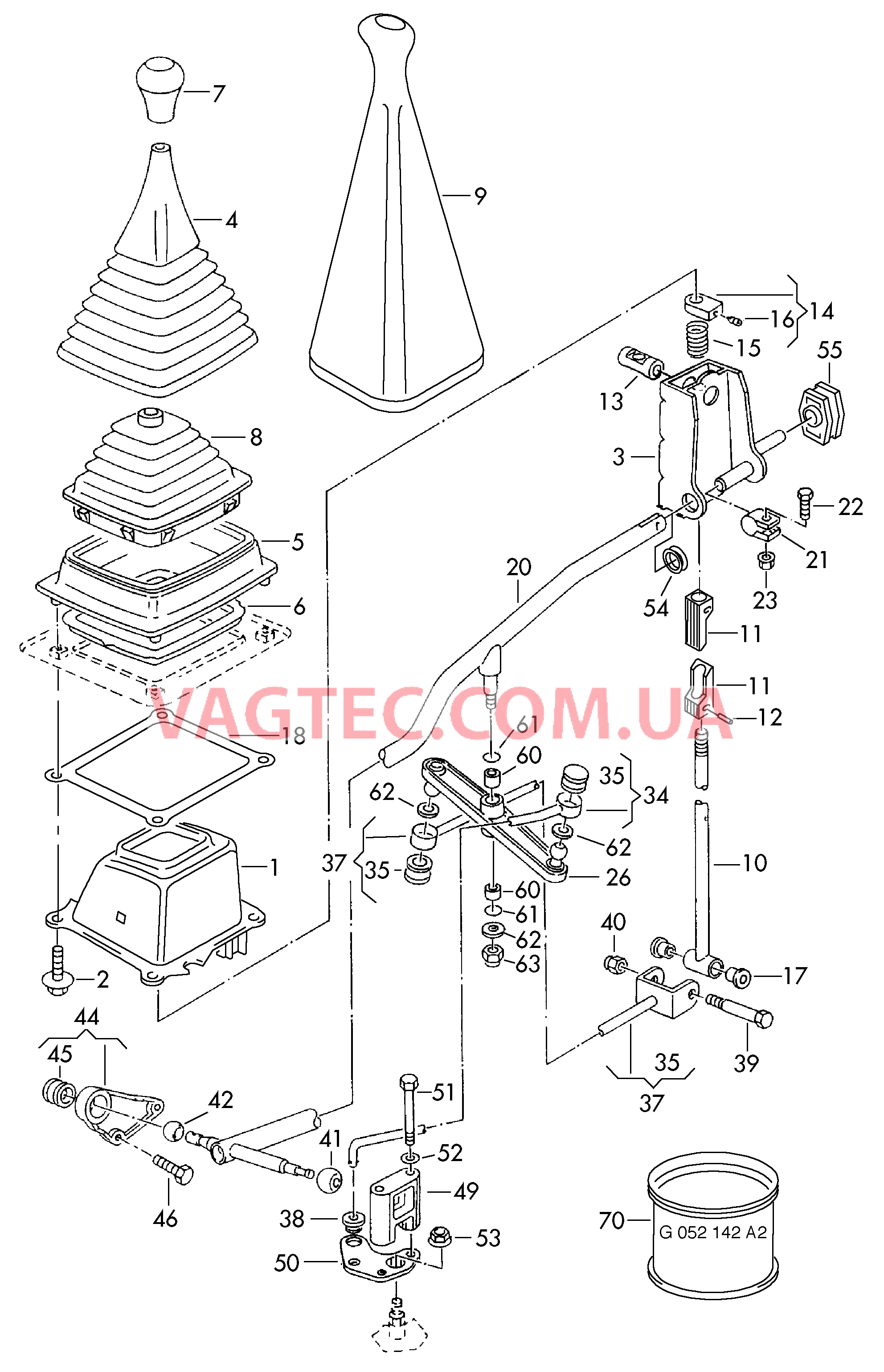 Механизм переключения  для VOLKSWAGEN Transporter 2002