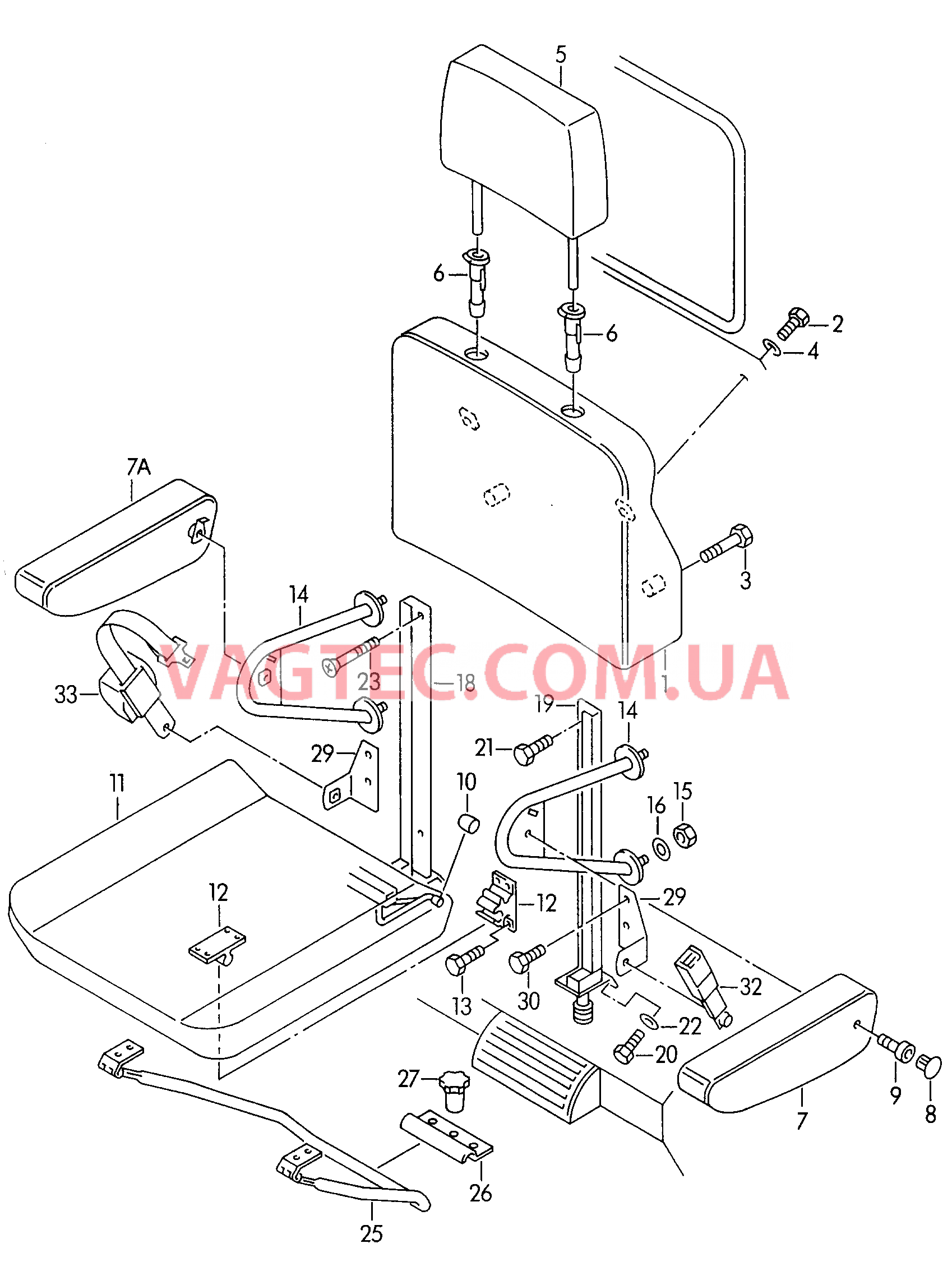 Откидн. сиденье для сопровожд.  для VOLKSWAGEN Transporter 2004