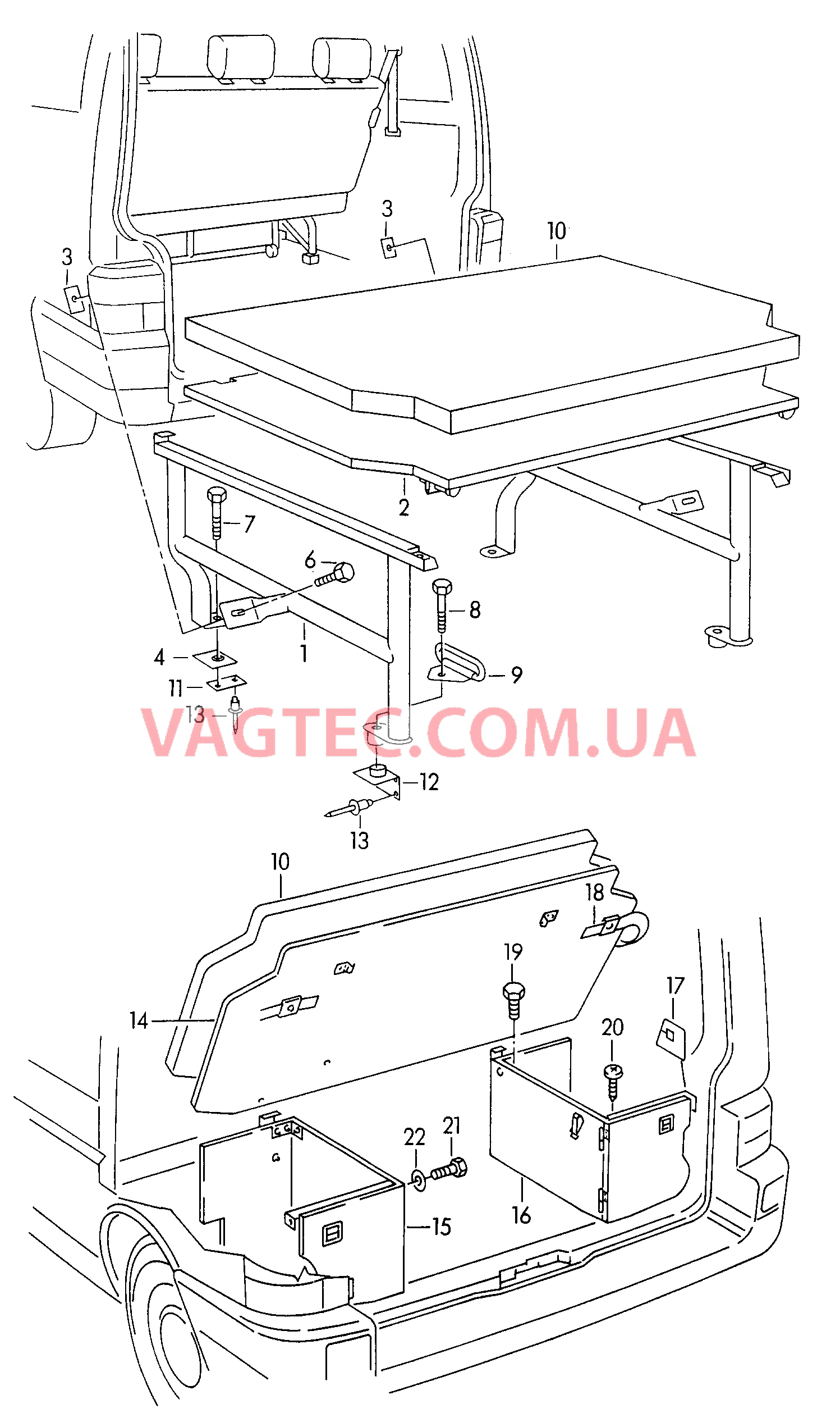 Спальная полка  для VOLKSWAGEN Transporter 2003