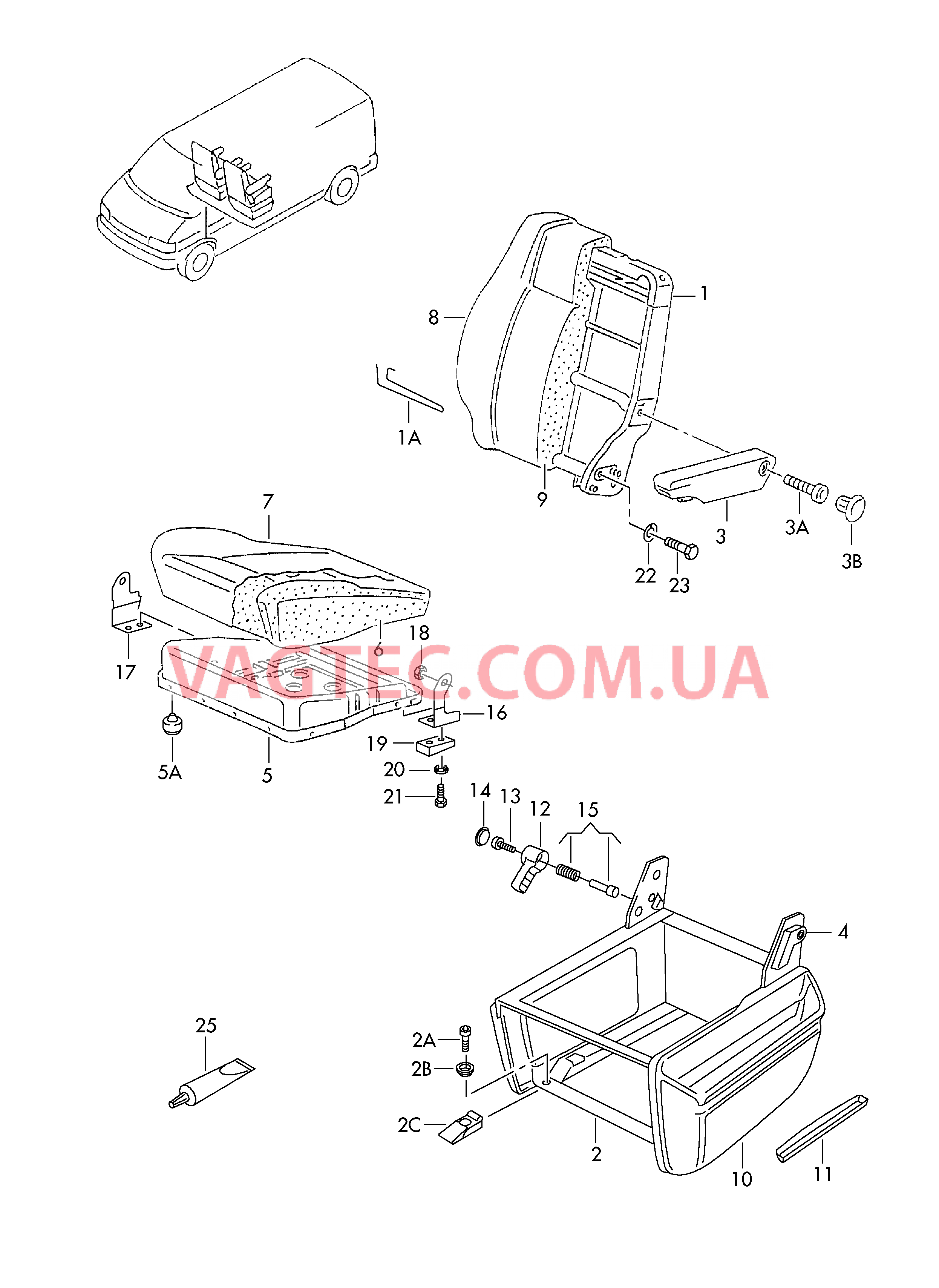 Откидное сиденье в салоне для автомобилей с Холодильник  для VOLKSWAGEN Transporter 2002