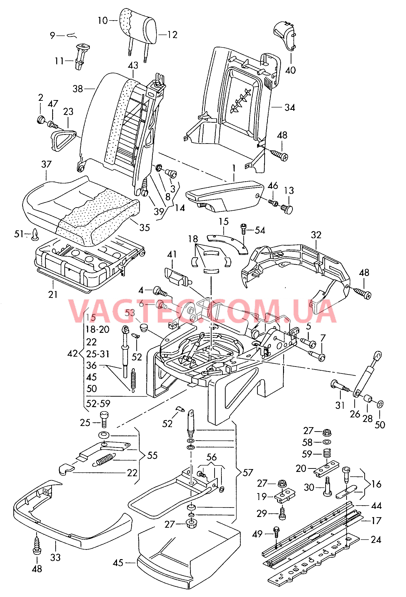 Повор. сиденья в пасс. салоне  для VOLKSWAGEN Transporter 2002