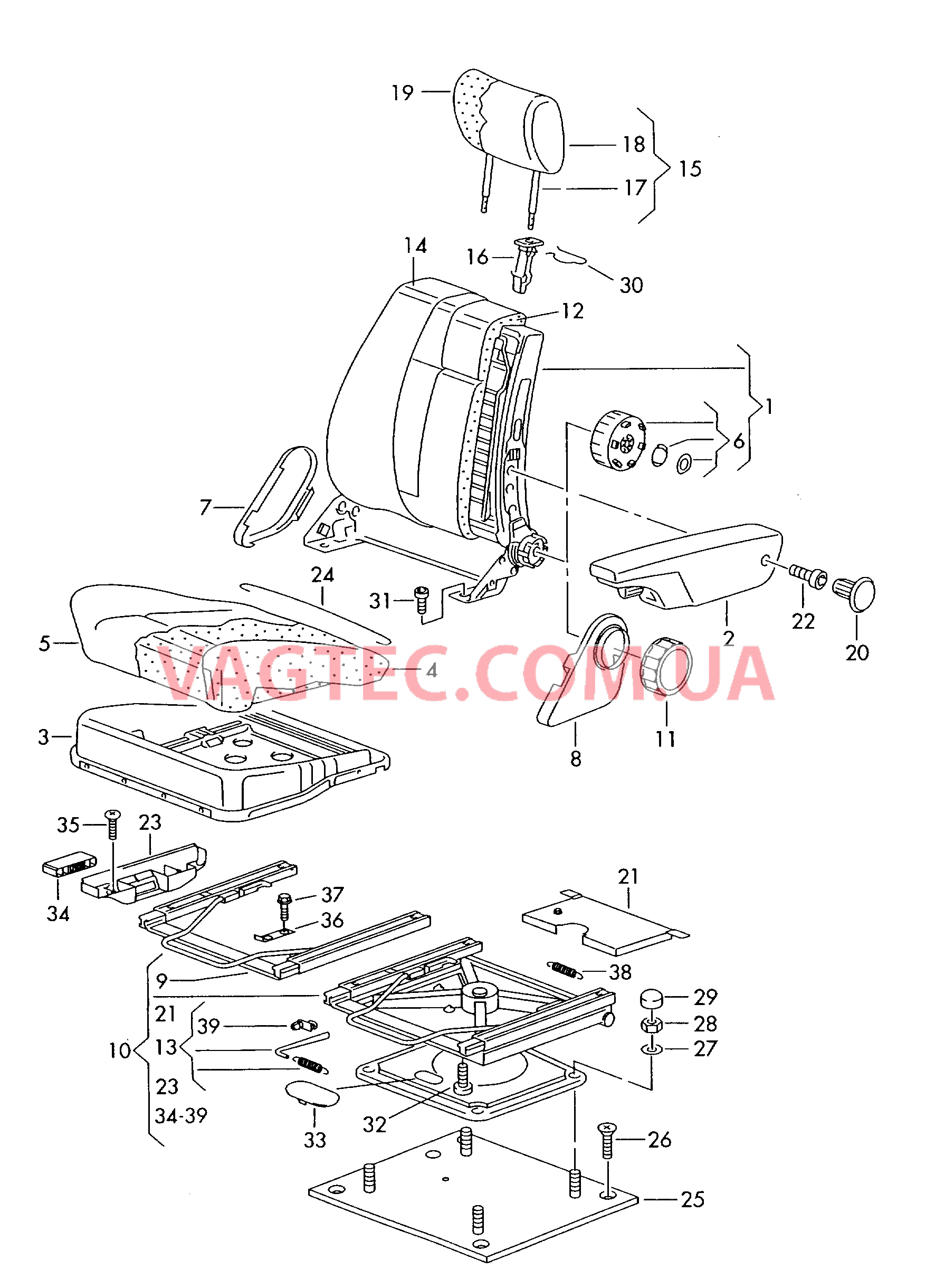 Повор. сиденья в пасс. салоне  для VOLKSWAGEN Transporter 2000