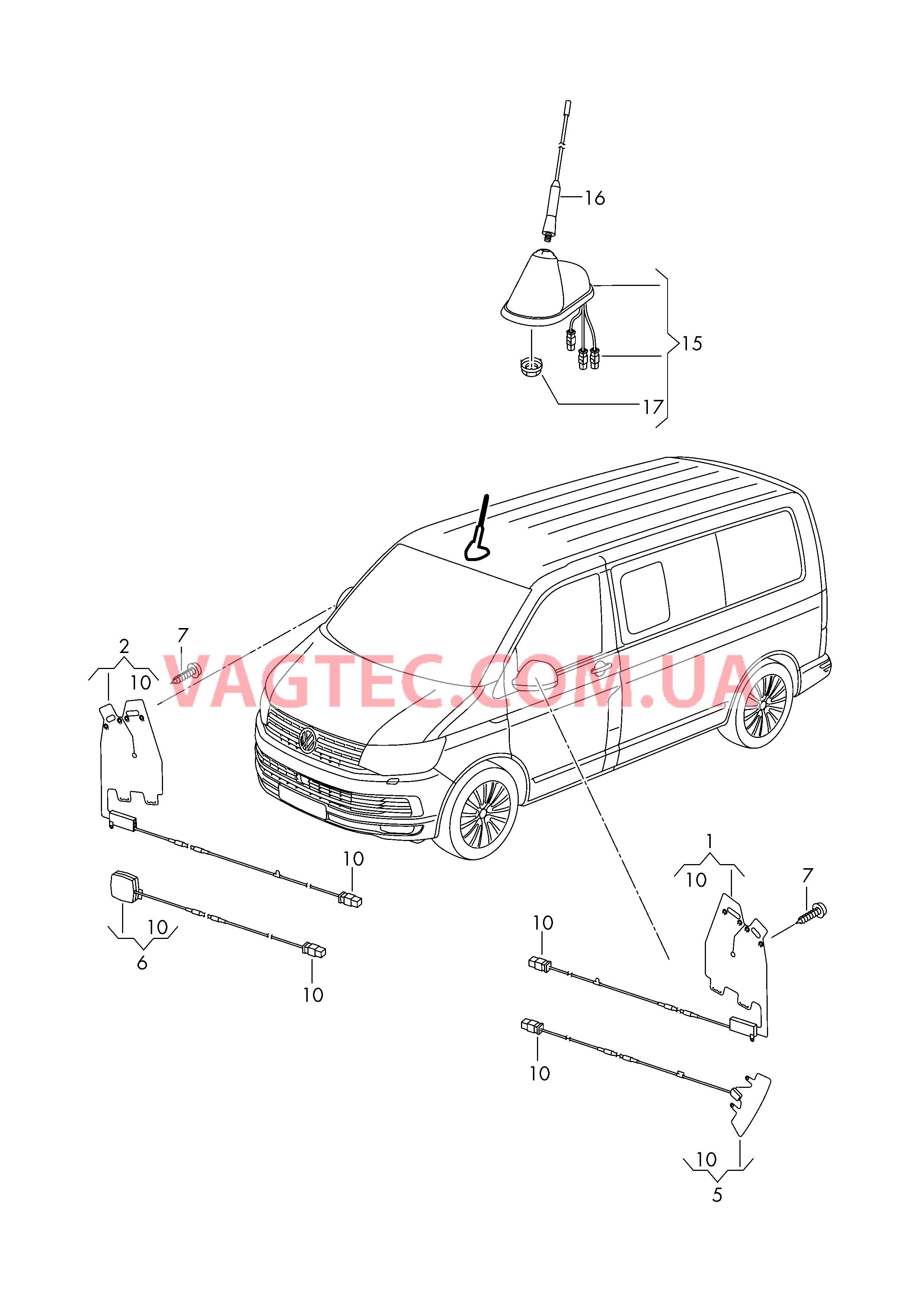 Антенный модуль  для VOLKSWAGEN Transporter 2016-1