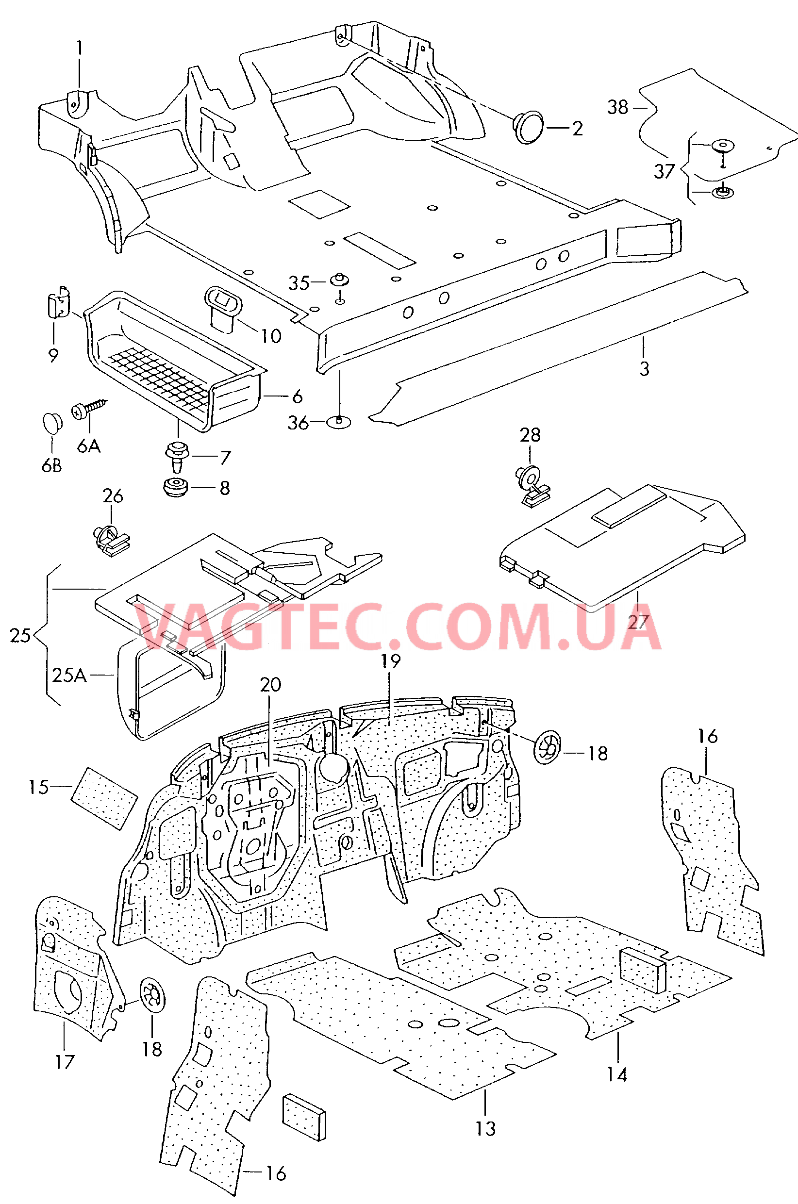 Настилы пола и изоляц. покрыт. Кабина Накладка для панели приборов Коврик  для VOLKSWAGEN Transporter 2004