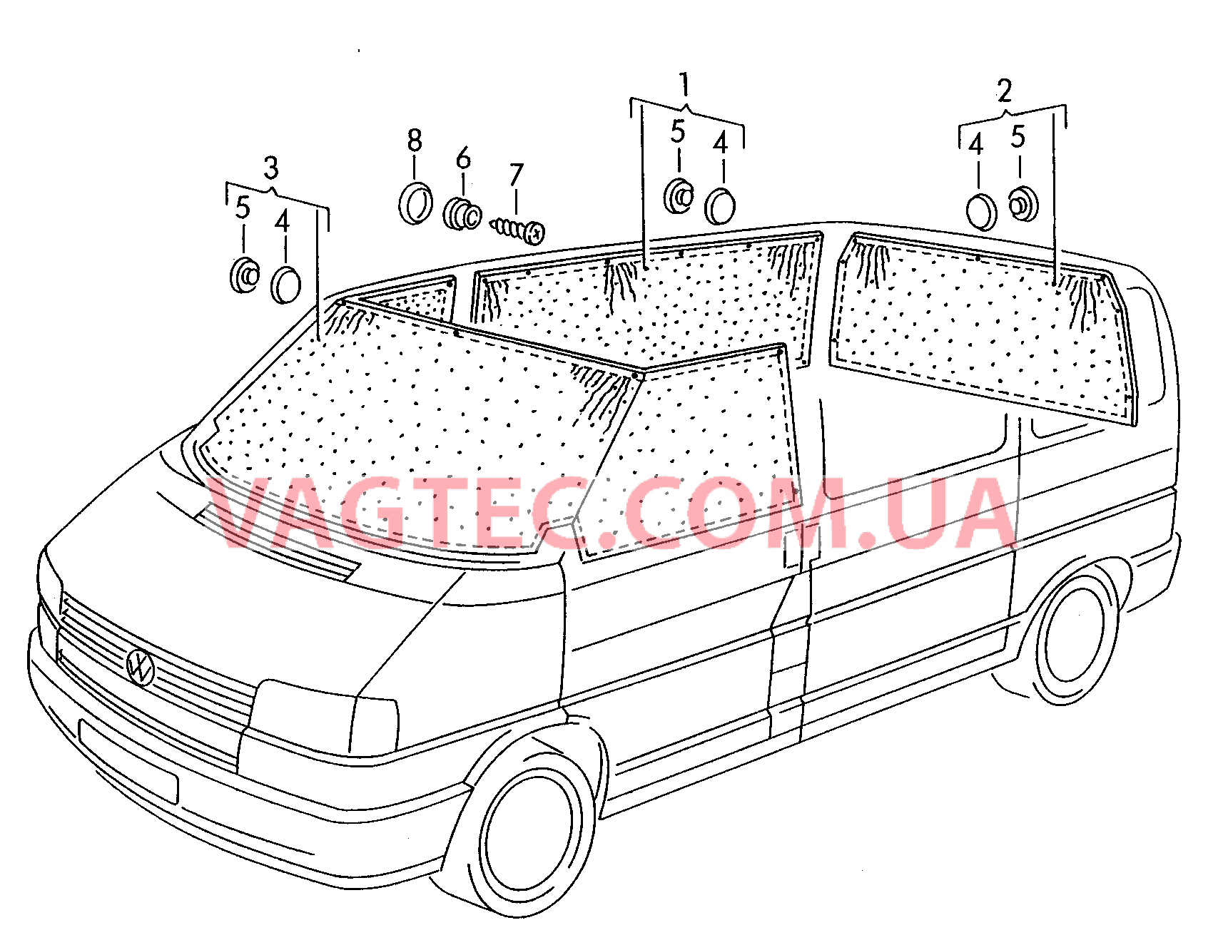 Шторки на окна  для VOLKSWAGEN Transporter 2002