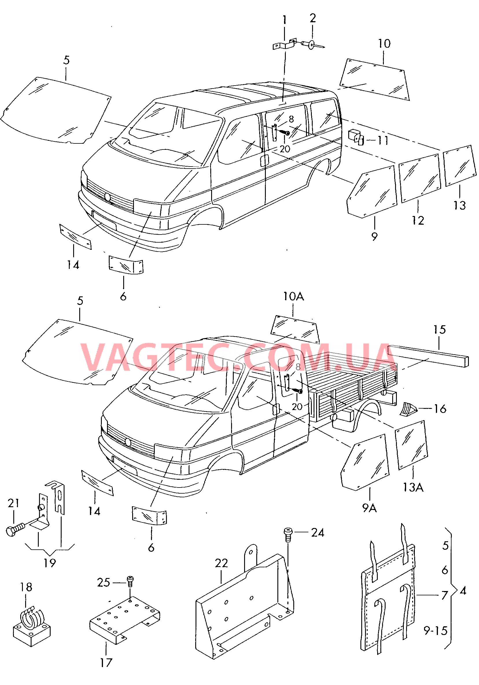 Затемняющие тенты Держатель винтовки  для VOLKSWAGEN Transporter 2003