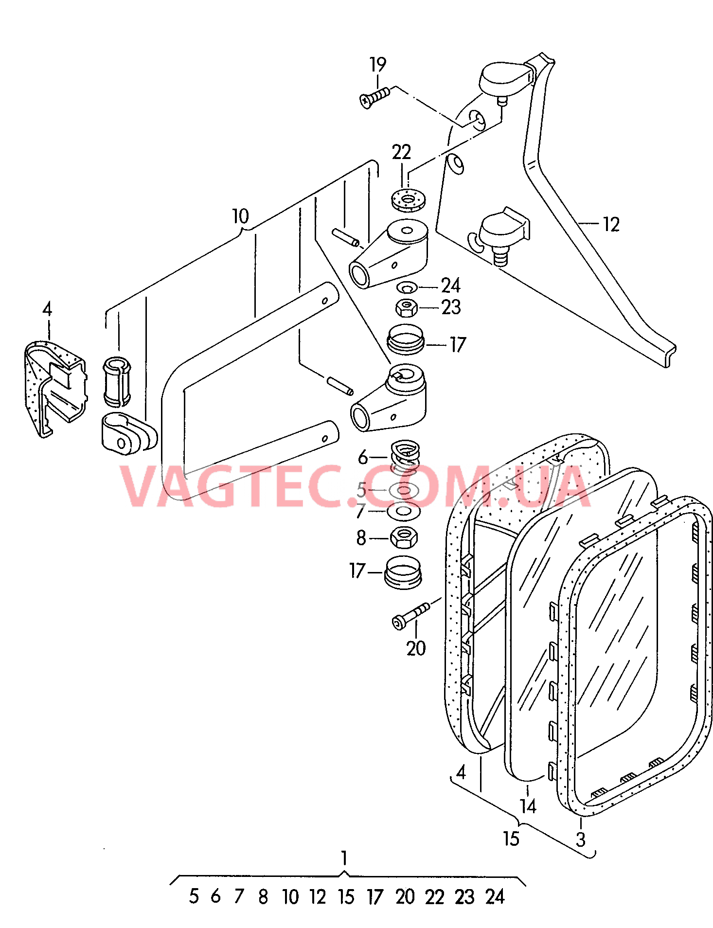 Наружное зеркало на скобе  для VOLKSWAGEN Transporter 2002