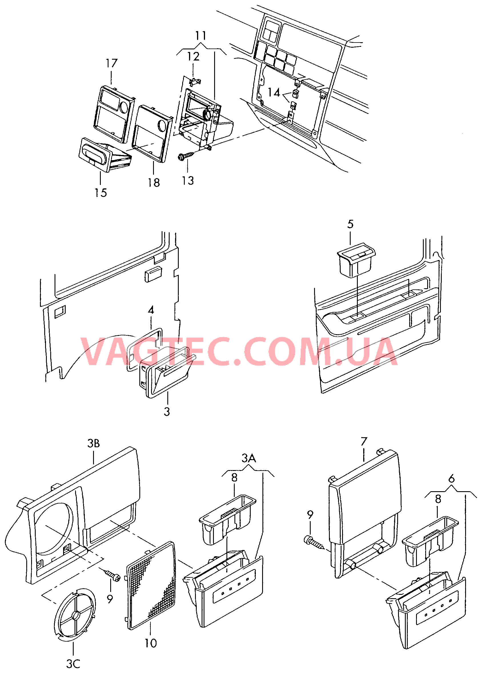 Пепельница  для VOLKSWAGEN Transporter 2002