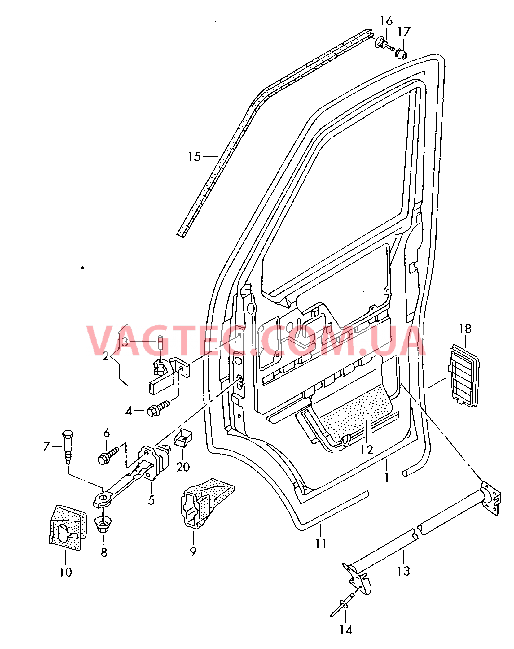 Дверь водителя и передн. пасс.  для VOLKSWAGEN Transporter 2000