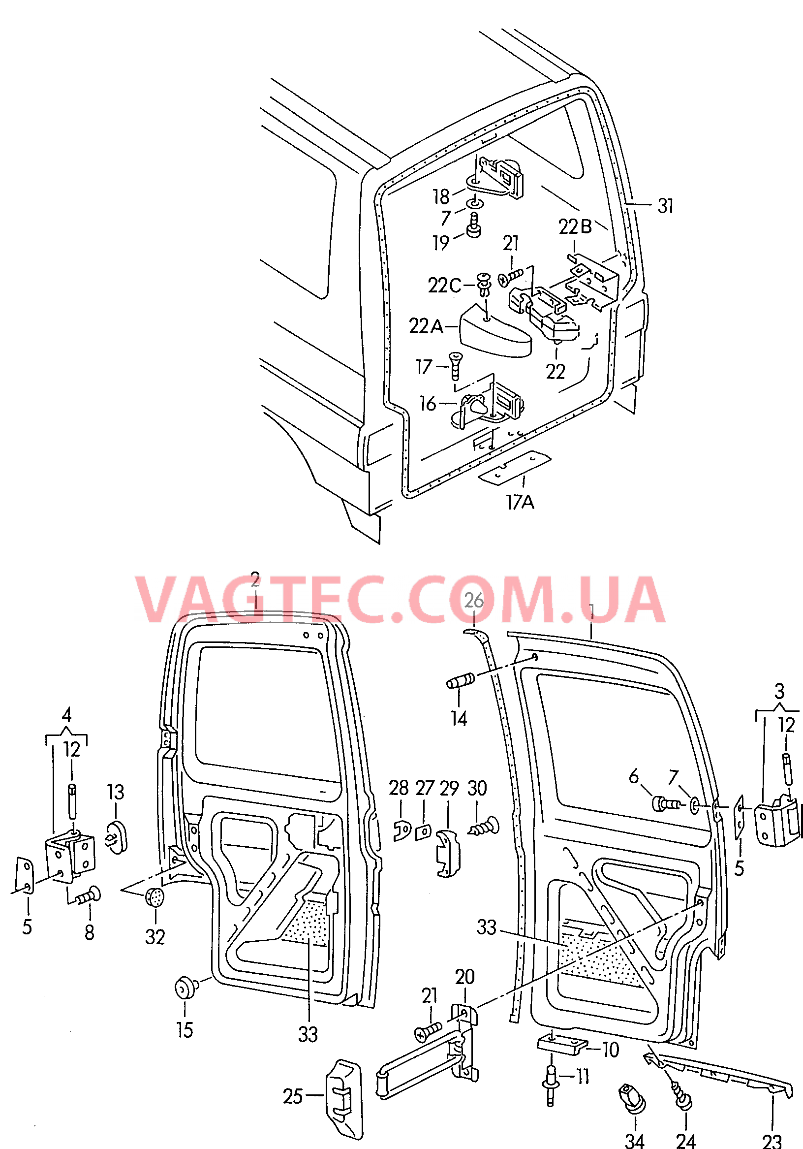 Дверь распашная  для VOLKSWAGEN Transporter 2003