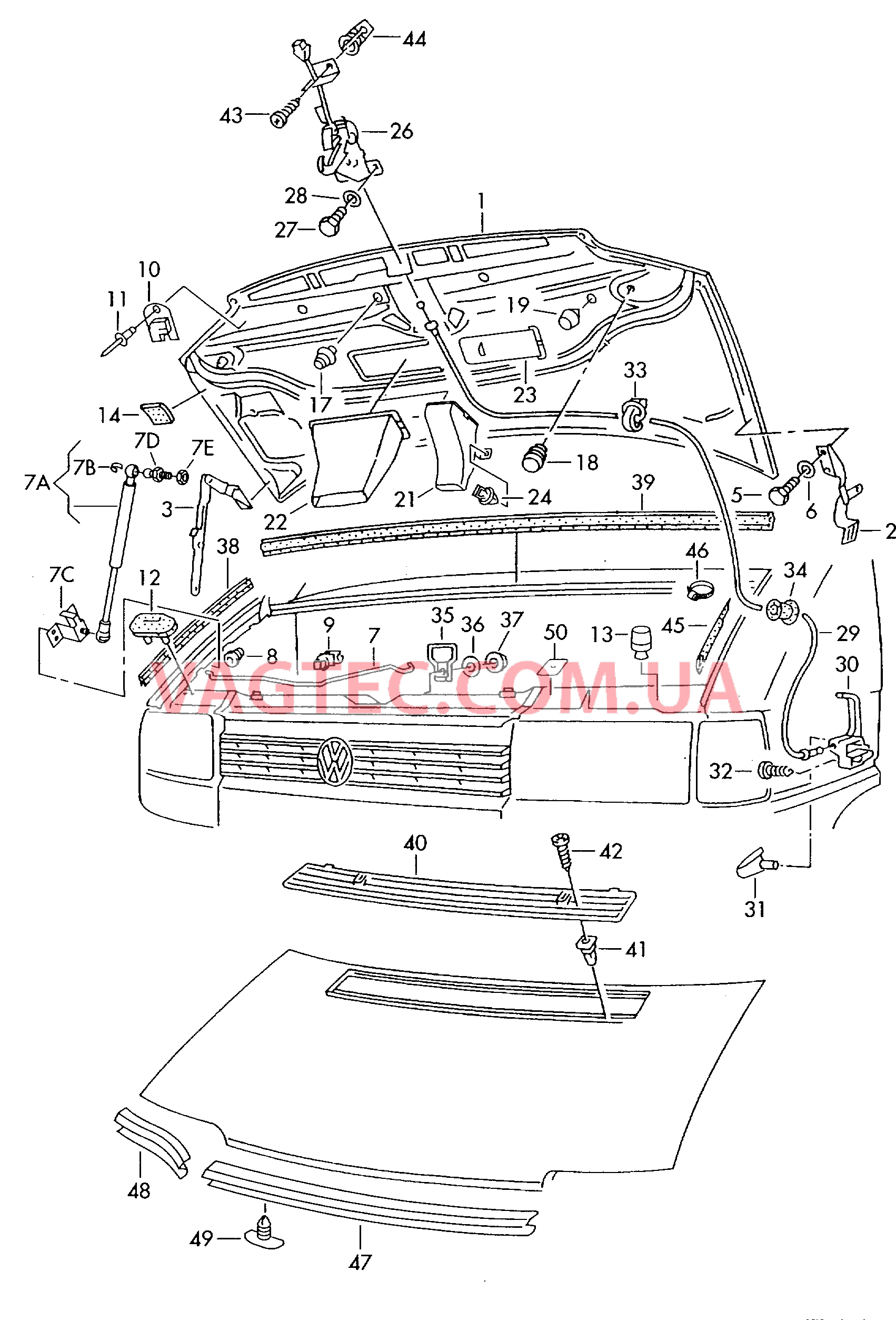 Капот  для VOLKSWAGEN Transporter 2000