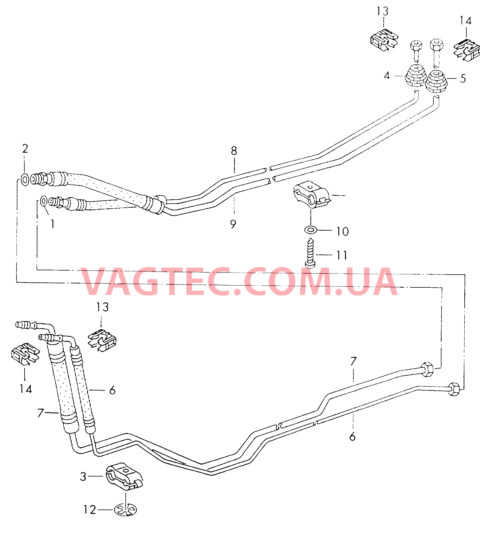 Циркуляция хладагента для а/м со вторым испарителем  для VOLKSWAGEN Transporter 2003