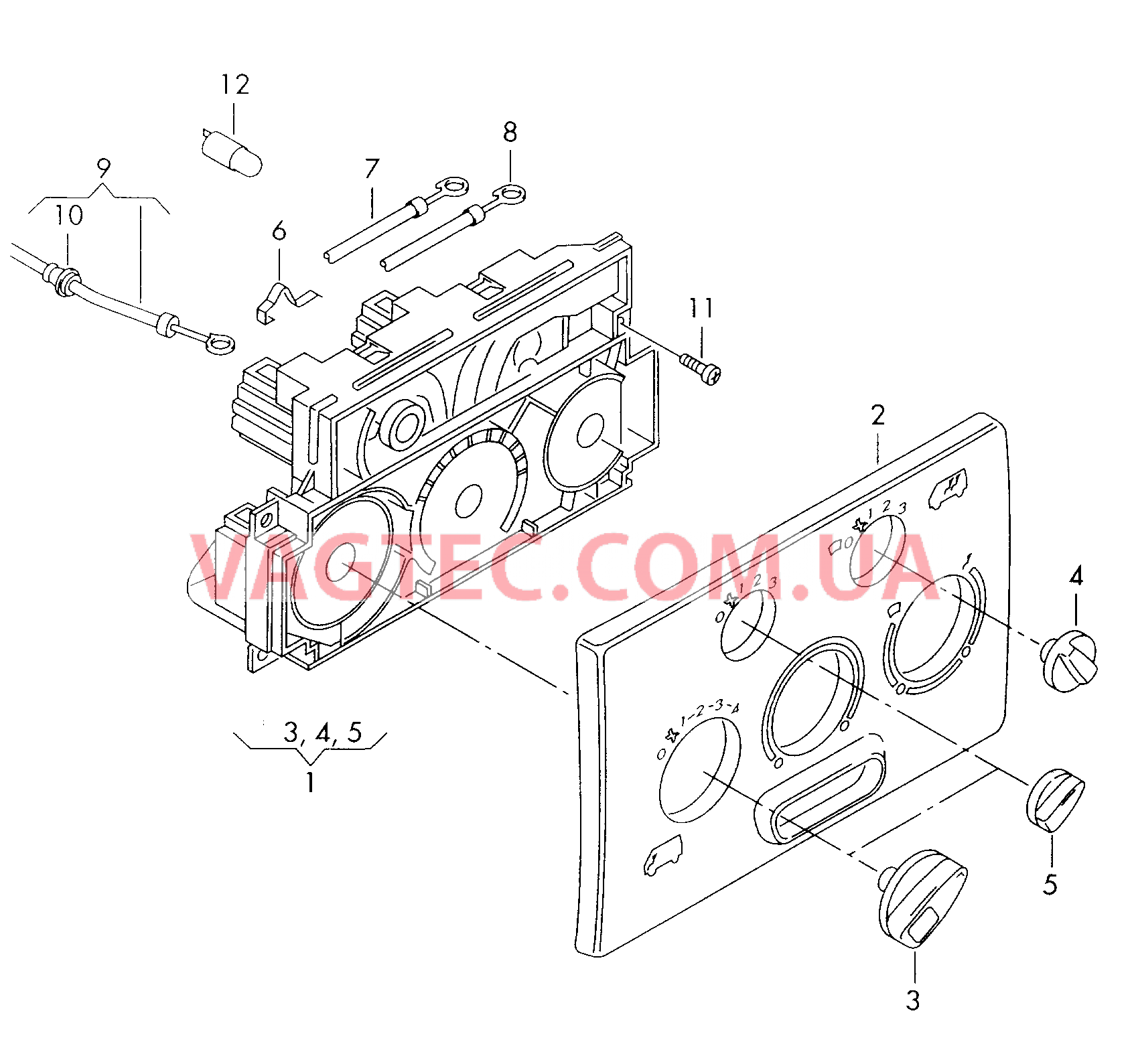 Регулировка подачи свежего и теплого воздуха   F             >> 70-X-080 000* для VOLKSWAGEN Transporter 2001