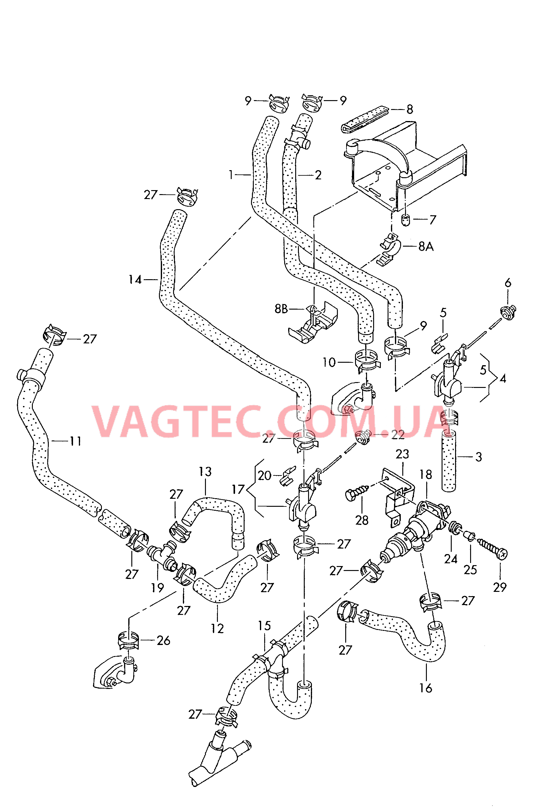 Отопление Шланги ОЖ   F 70-X-080 000>>* для VOLKSWAGEN Transporter 2001