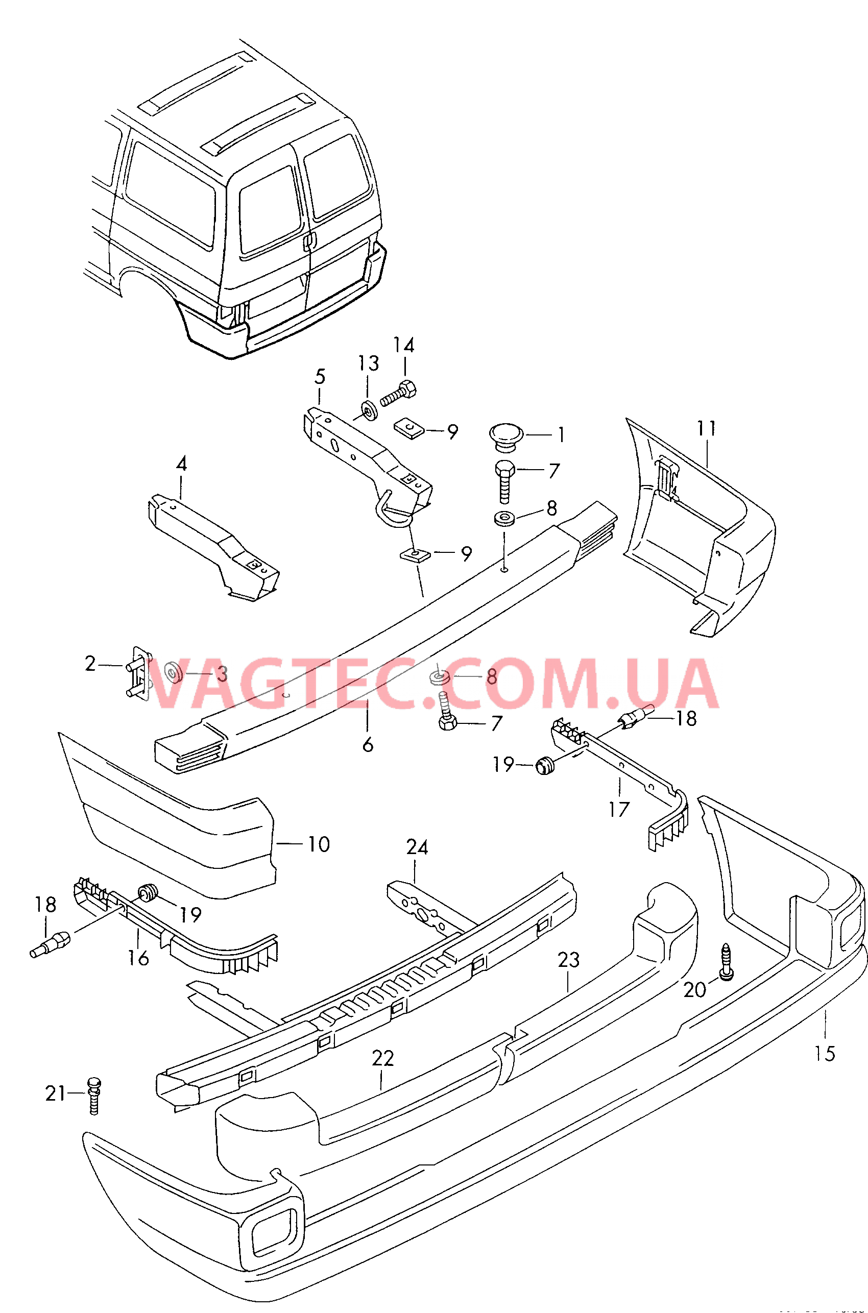 Бампер Буксирная проушина  для VOLKSWAGEN Transporter 2000