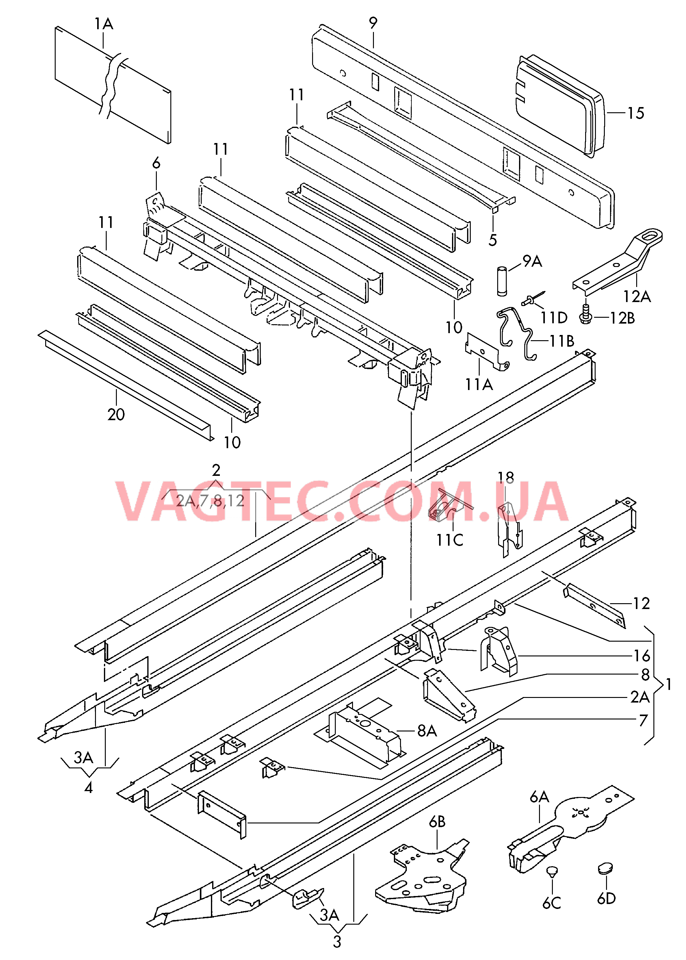 Рама Лонжерон Траверса  для VOLKSWAGEN Transporter 2004