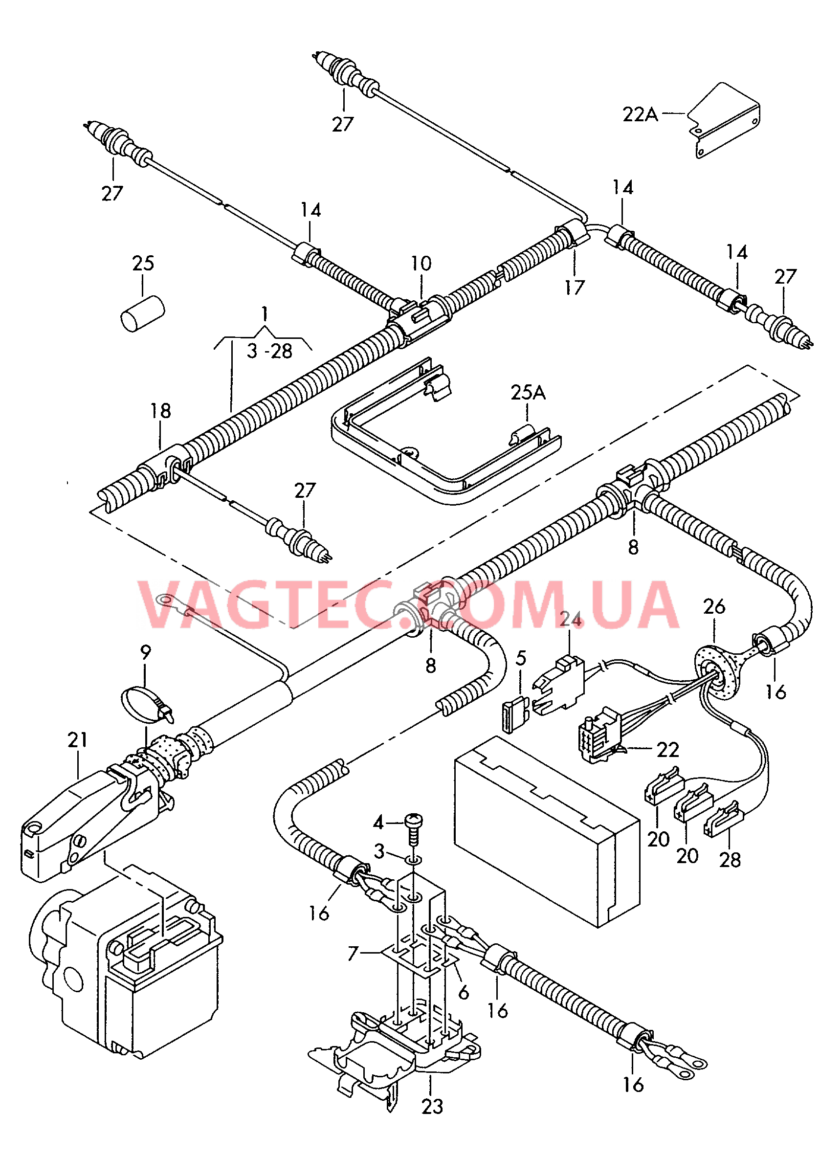 Жгут проводов для системы                  -ABS-  ------------------------------ Индикация износа торм. наклад. ------------------------------  для VOLKSWAGEN Transporter 2003