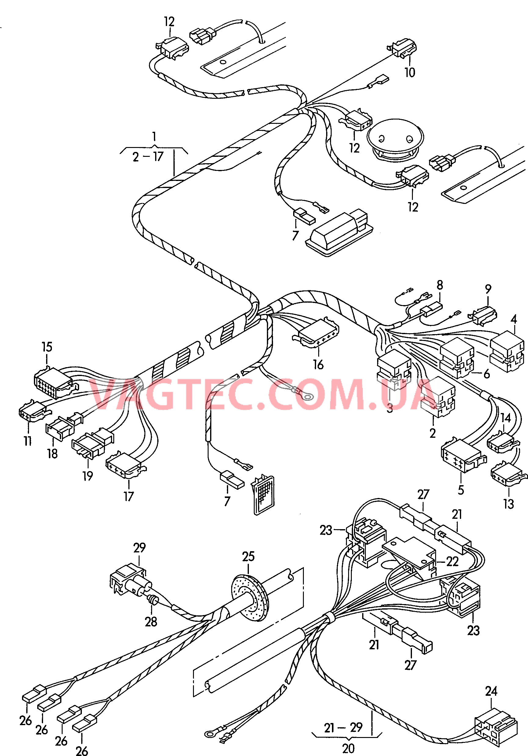 Жгут провдов плафона Жгут проводов для носилок  для VOLKSWAGEN Transporter 2003