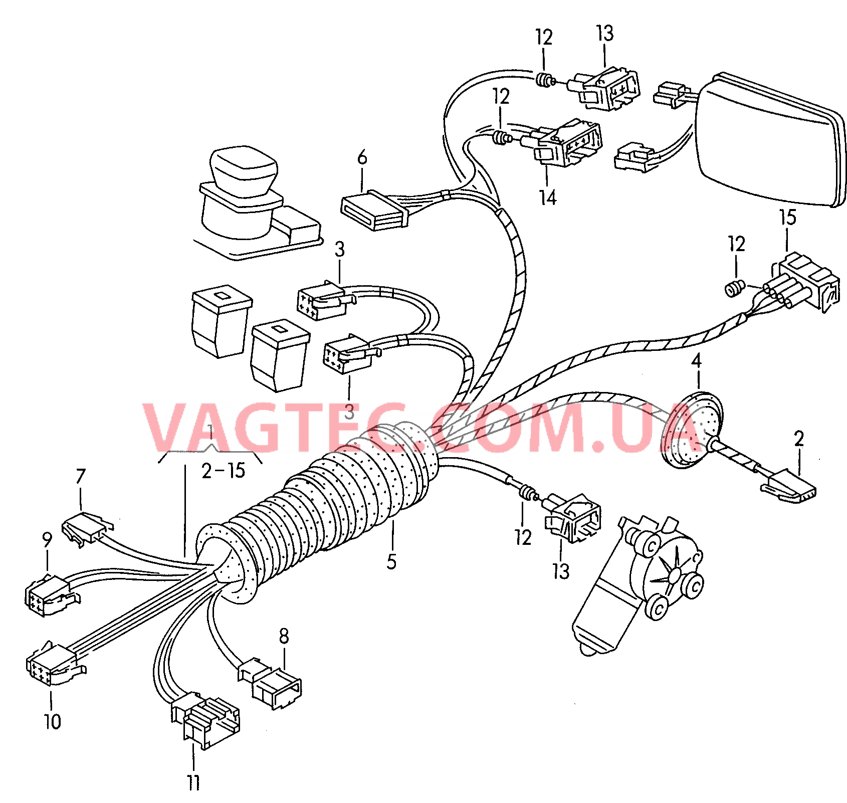 Жгут проводов двери  для VOLKSWAGEN Transporter 2004