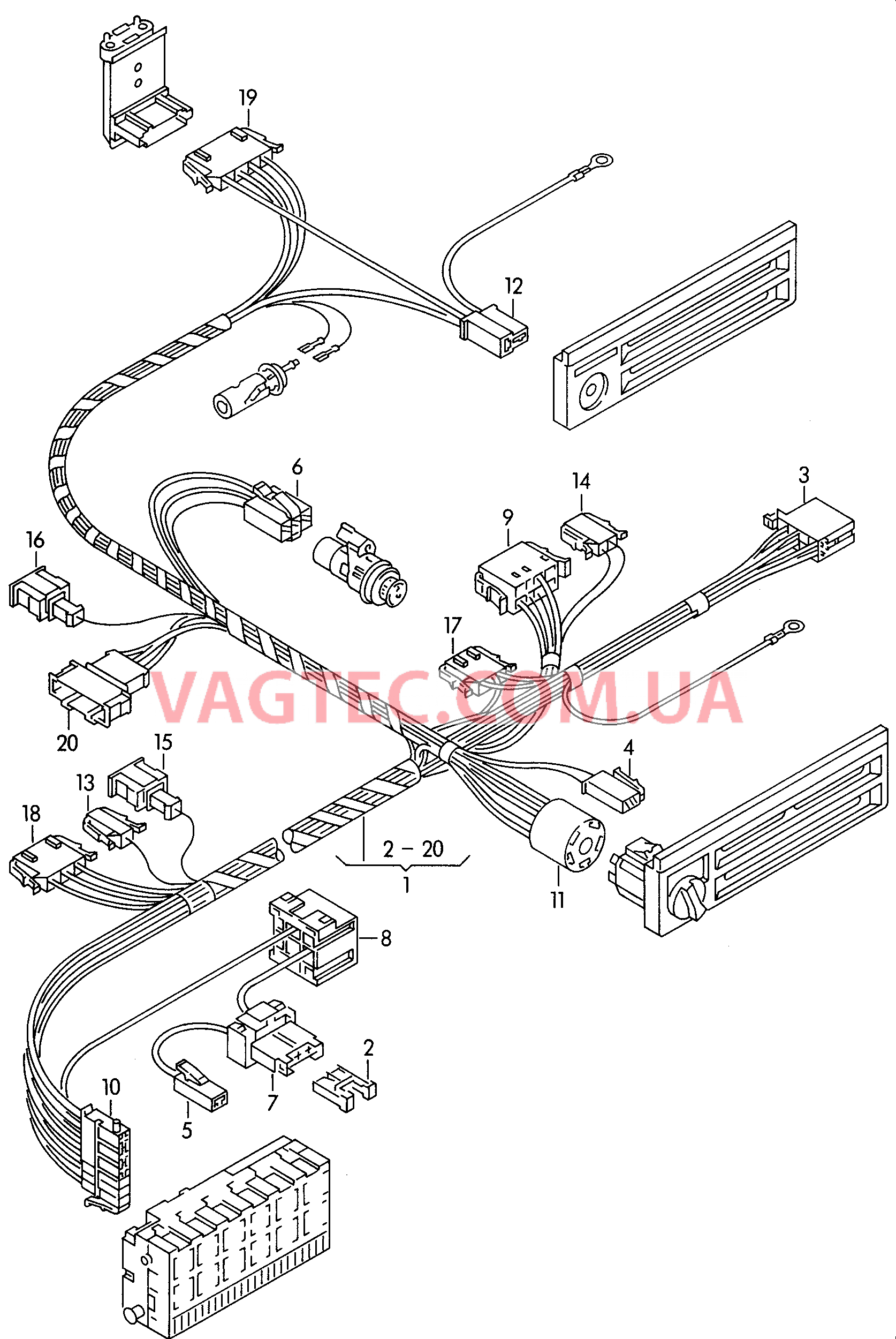 Жгут проводов для вентилятора  ------------------------------  F             >> 70-X-050 348* для VOLKSWAGEN Transporter 2003