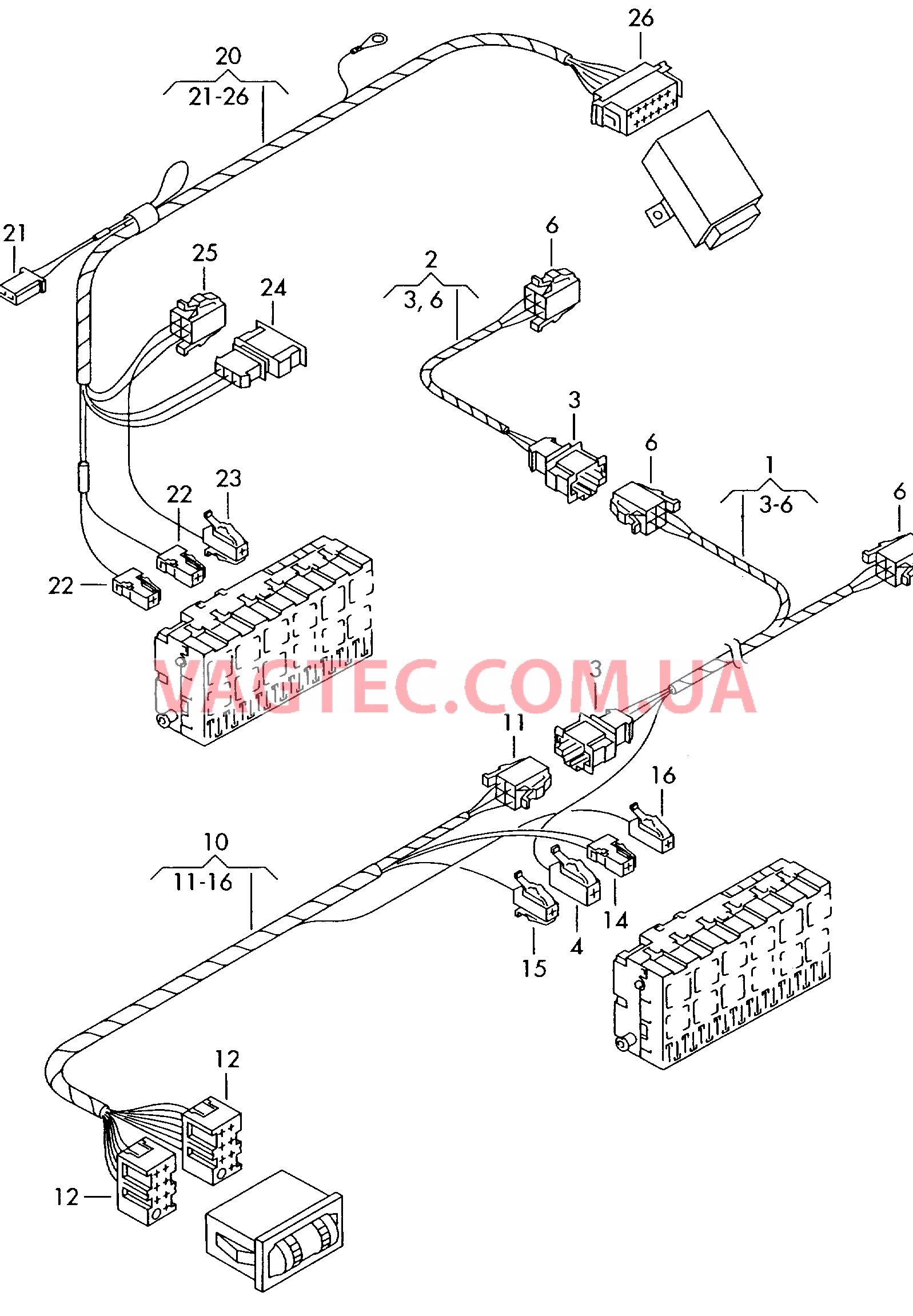 Жгут проводов подогр. сиденья Жгут проводов системы GRA F 70-X-050 349>>* для VOLKSWAGEN Transporter 2000