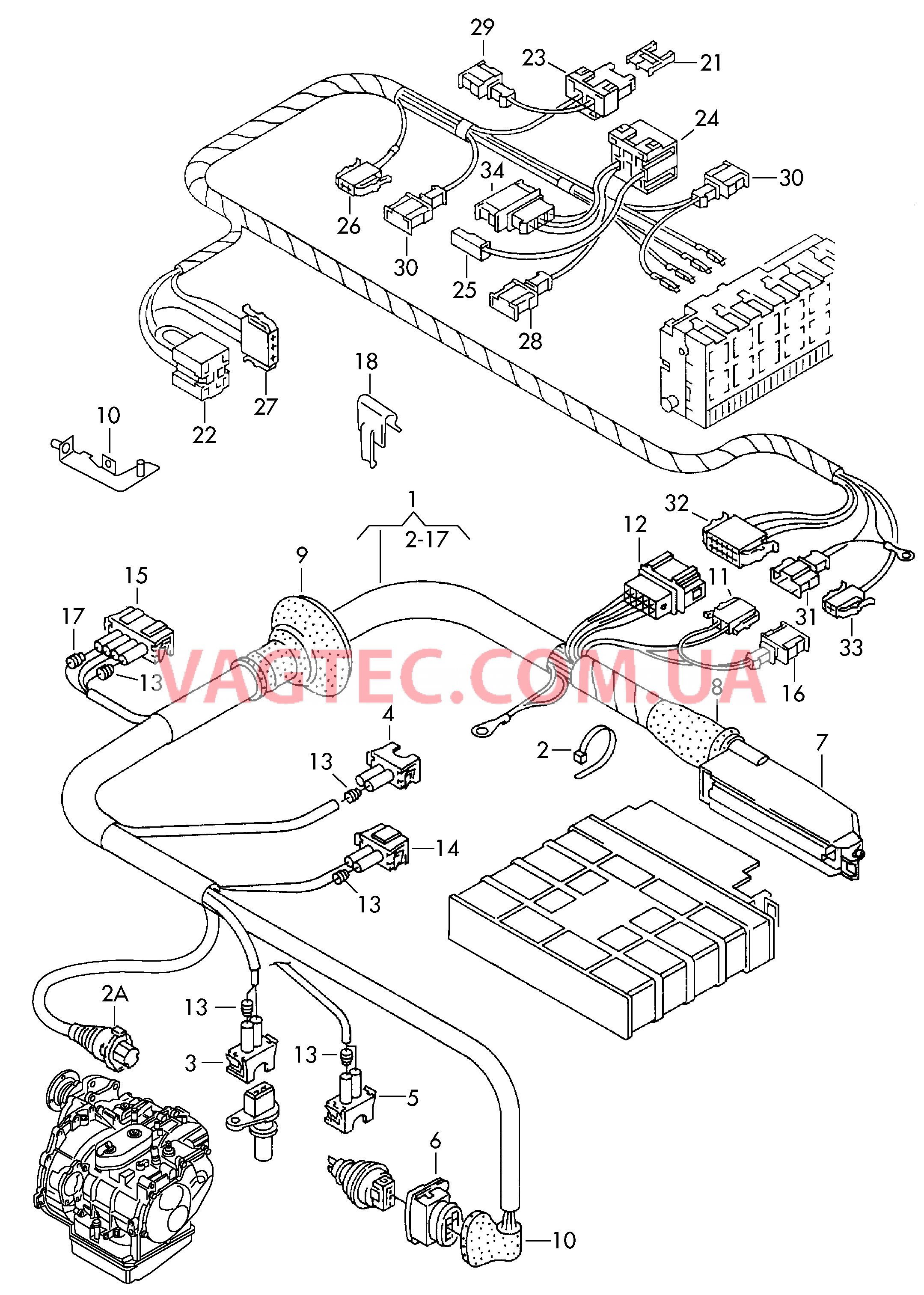 Жгут проводов 4-ступенчатой АКП  для VOLKSWAGEN Transporter 2002