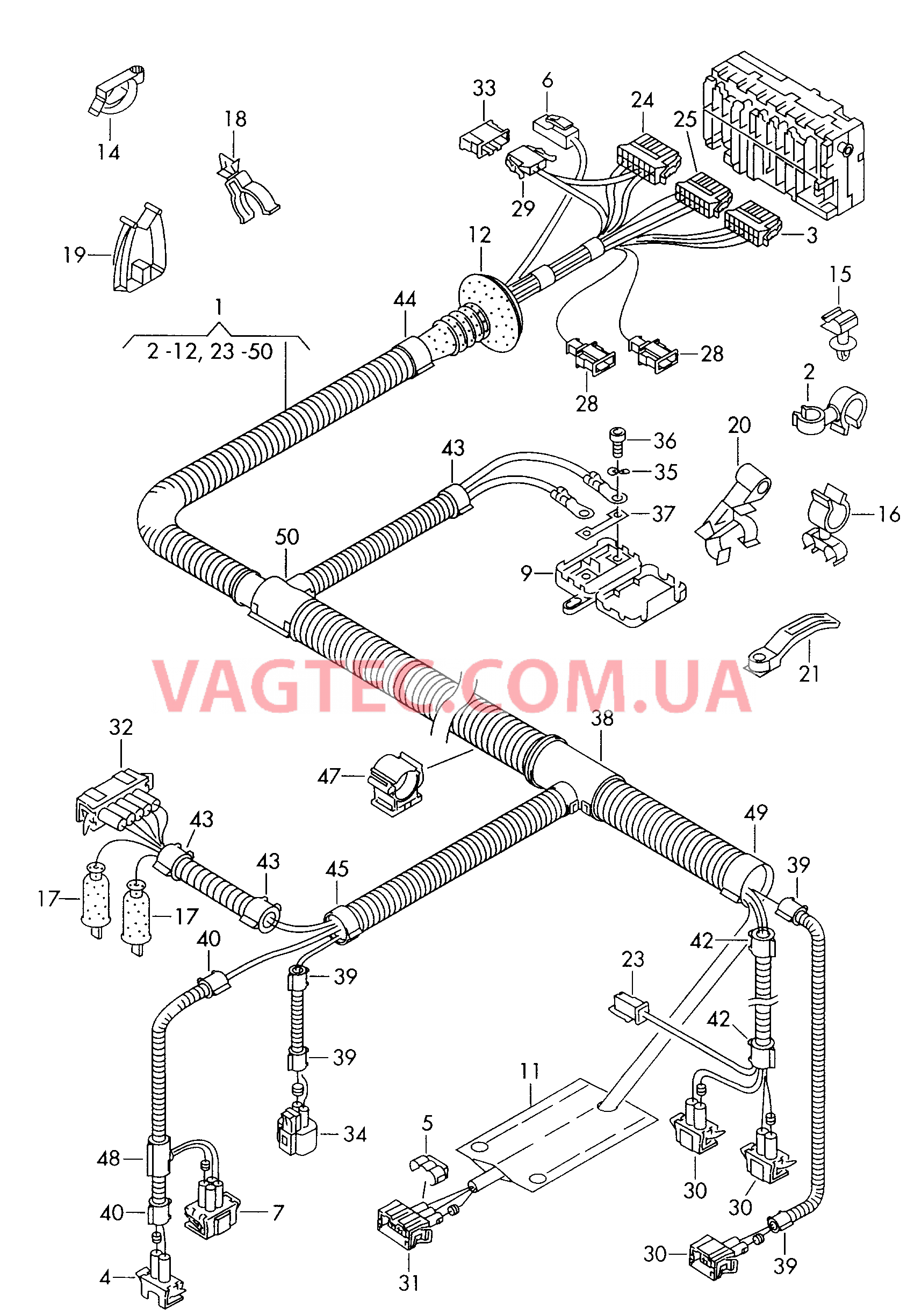 Жгут проводов для моторн. отс.  для VOLKSWAGEN Transporter 2003