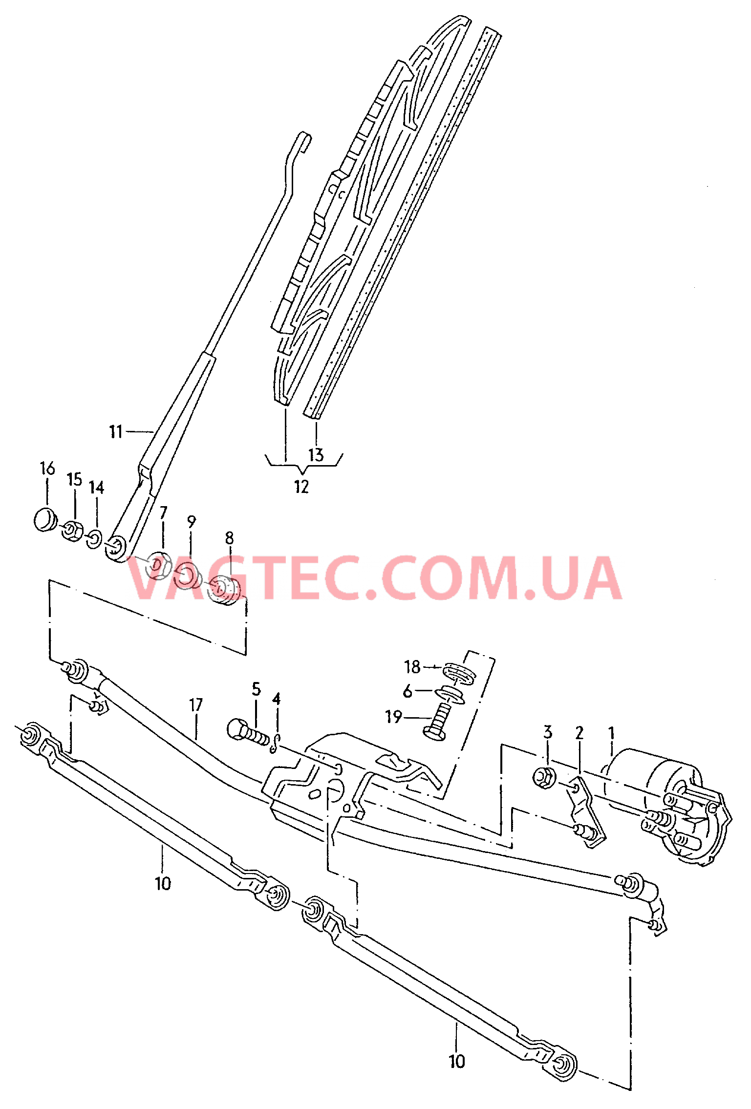 Cтеклоочиститель  для VOLKSWAGEN Transporter 2000