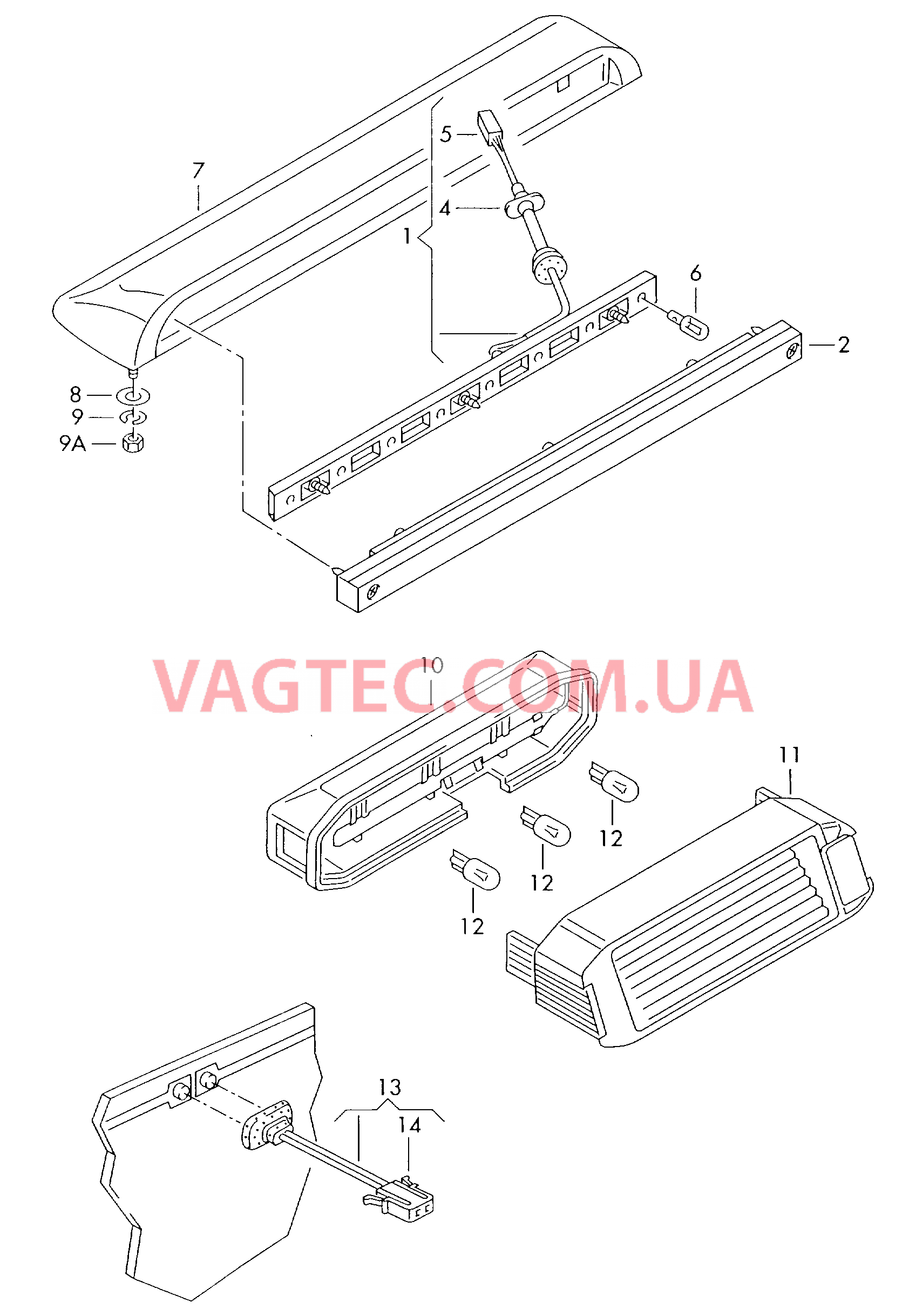Верхний стоп-сигнал  для VOLKSWAGEN Transporter 2002