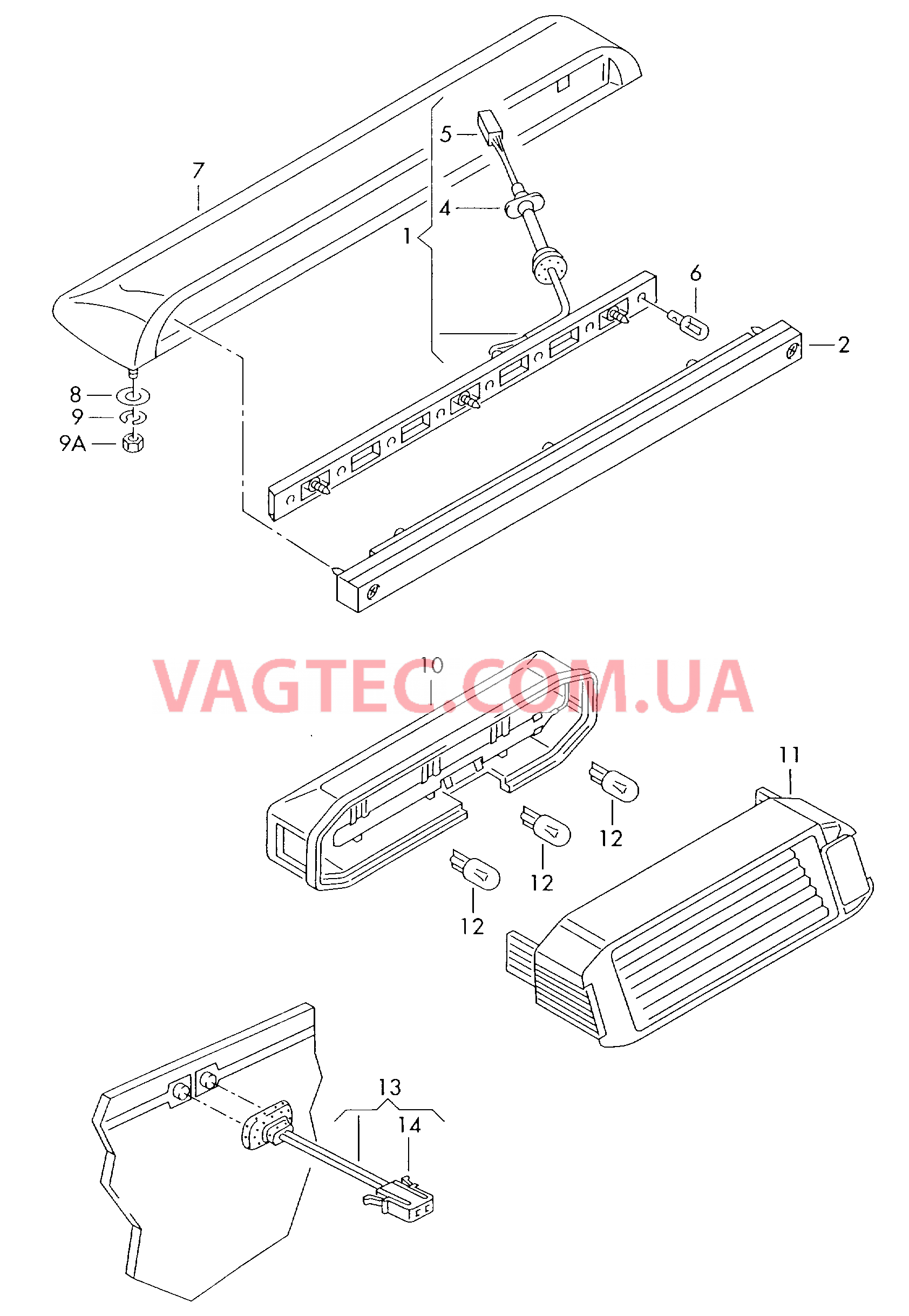 Верхний стоп-сигнал  для VOLKSWAGEN Transporter 2003